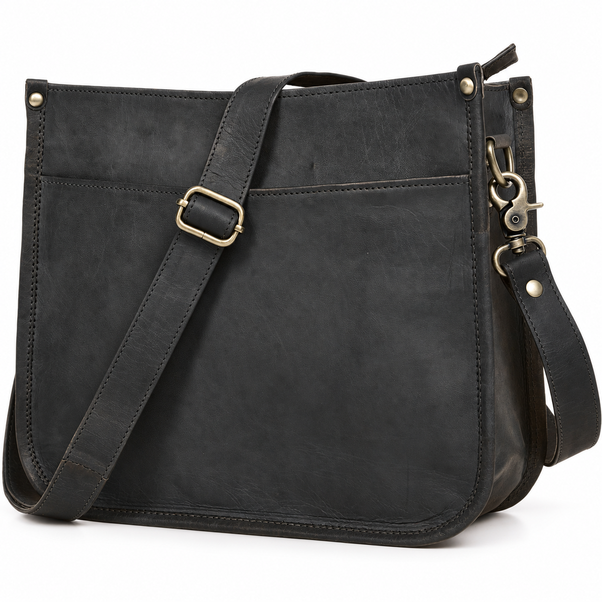 DEKVIO Full-Grain Leather Messenger Crossbody Bag for Women – 11.5" to 15.5"