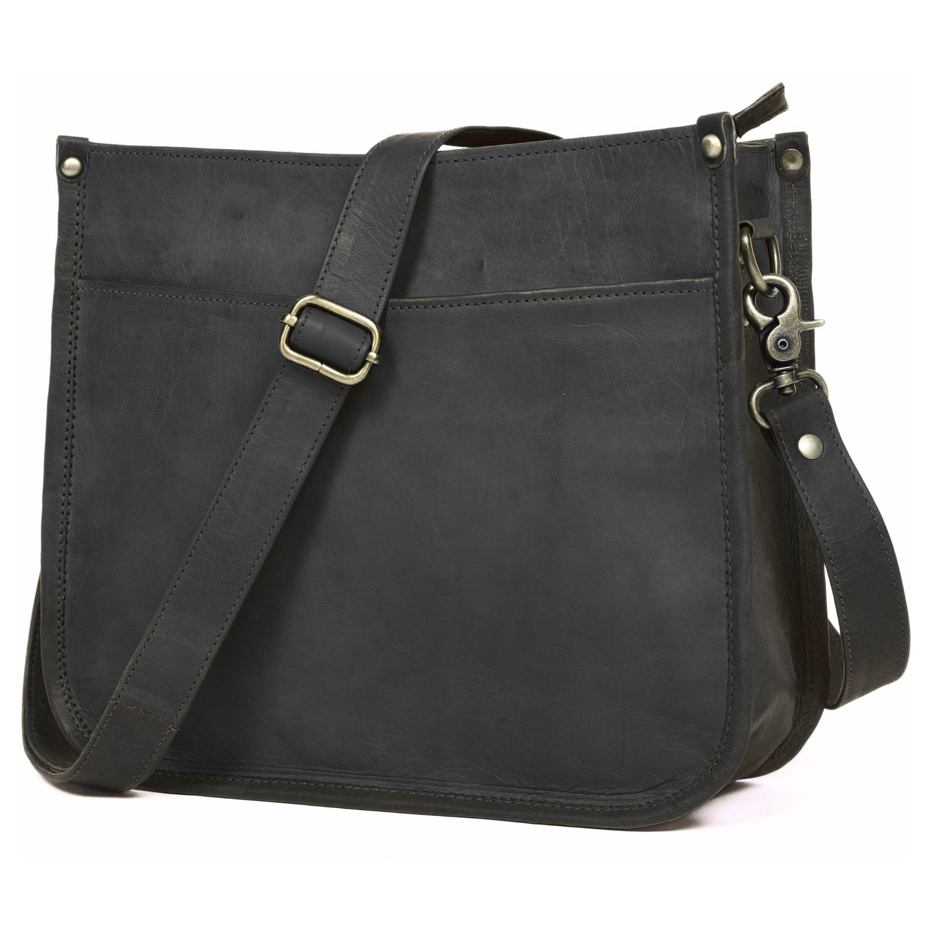 DEKVIO Leather Messenger Crossbody Bag for Women | Full Grain Genuine Leather Shoulder Purse | Adjustable Strap | Brown, Coffee, Tan, Black