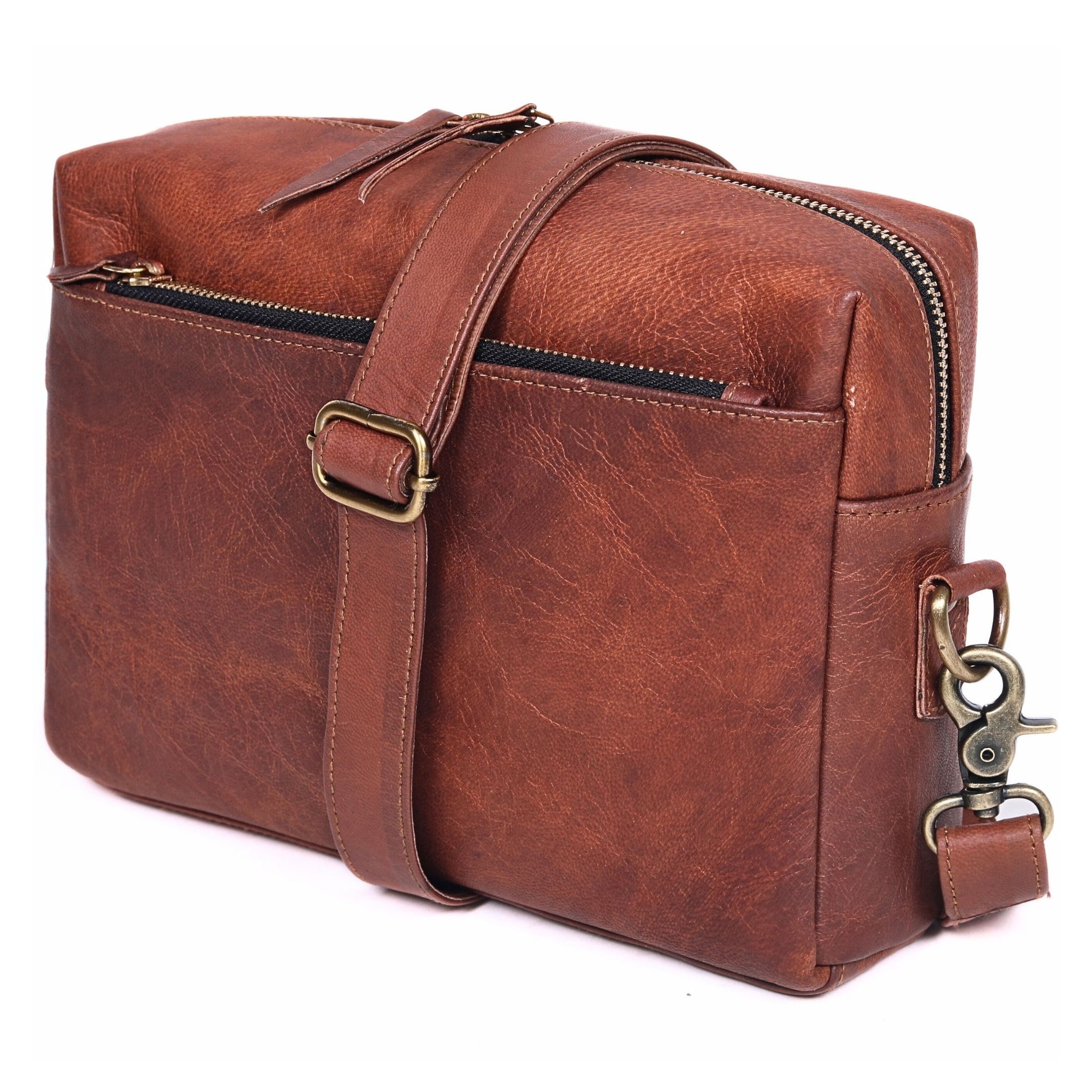 DEKVIO Women's Small Crossbody Purse - Handcrafted Full-Grain Leather Travel Bag | Magnetic Snap Closure | Brown, Coffee, Tan, Black