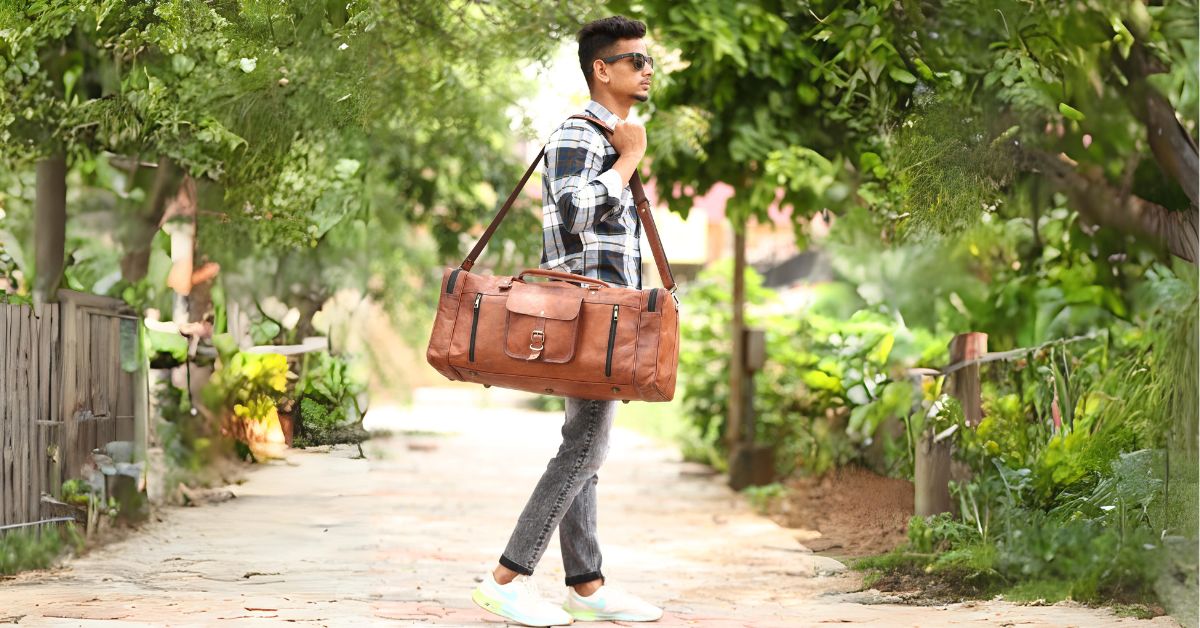 DEKVIO 24" Square Leather Duffle Bag | Handcrafted Vintage Holdall | Men & Women Weekend Travel Bag | Brown, Coffee, Tan, Black