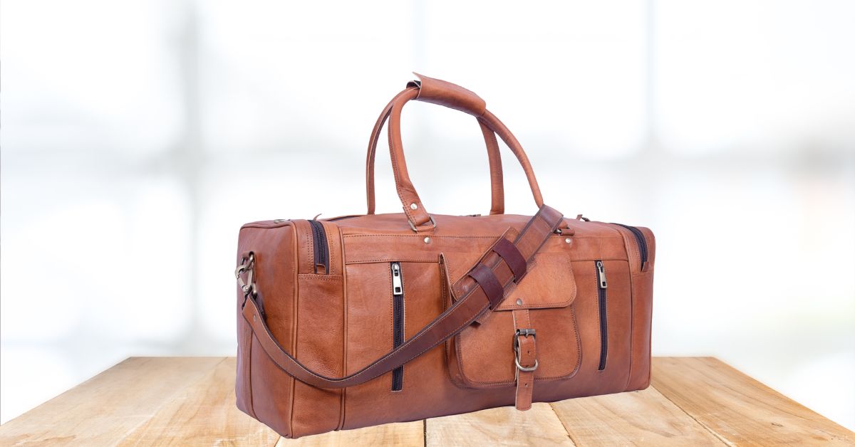 DEKVIO 24" Square Leather Duffle Bag | Handcrafted Vintage Holdall | Men & Women Weekend Travel Bag | Brown, Coffee, Tan, Black