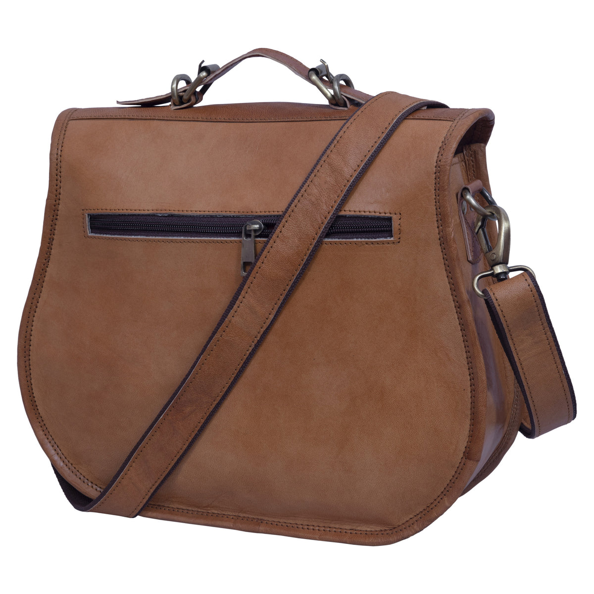 DEKVIO 13" Full-Grain Leather Crossbody Handbag for Women