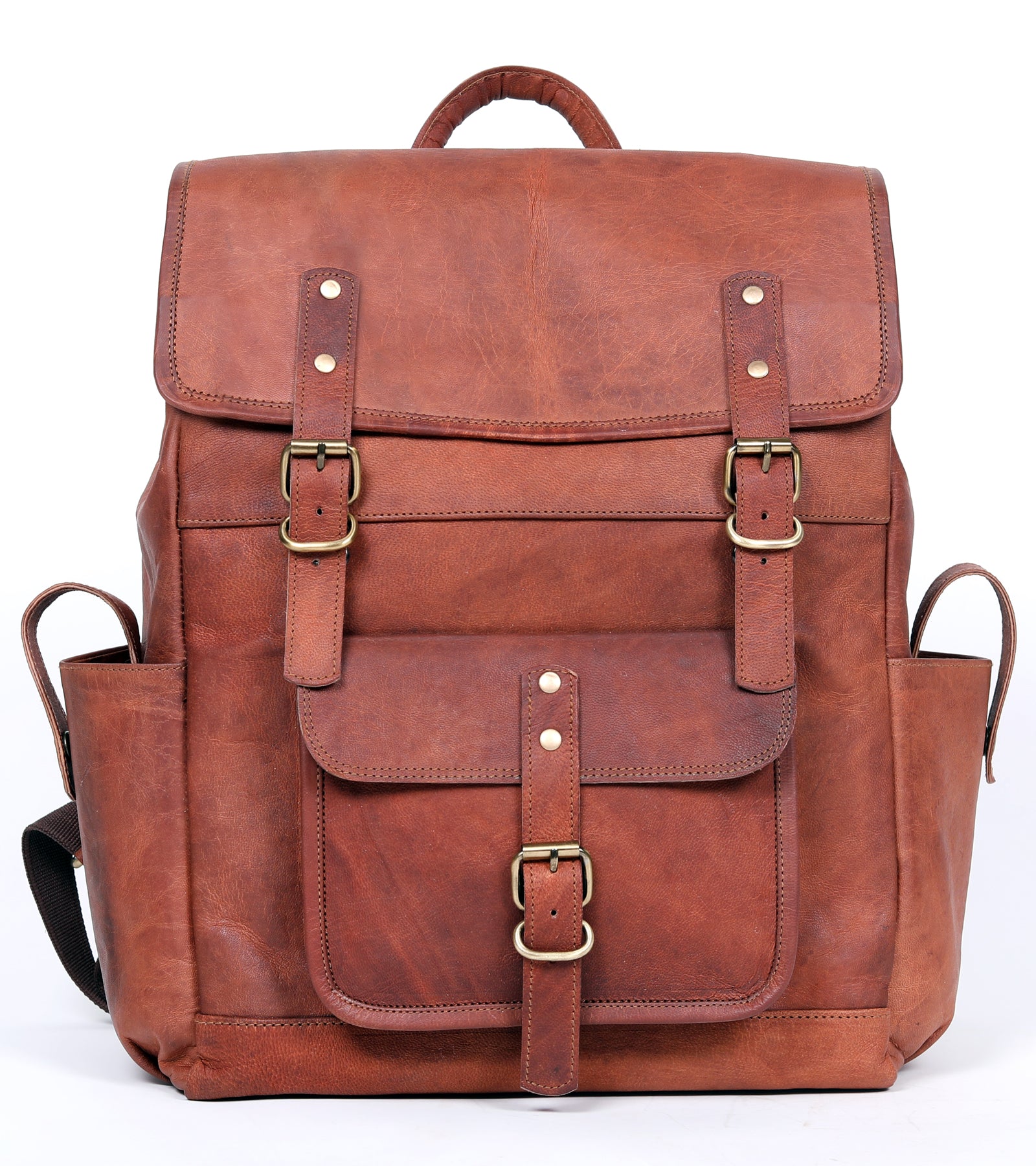 DEKVIO Leather Utility Laptop Backpack | Full Grain Travel & Work Bag