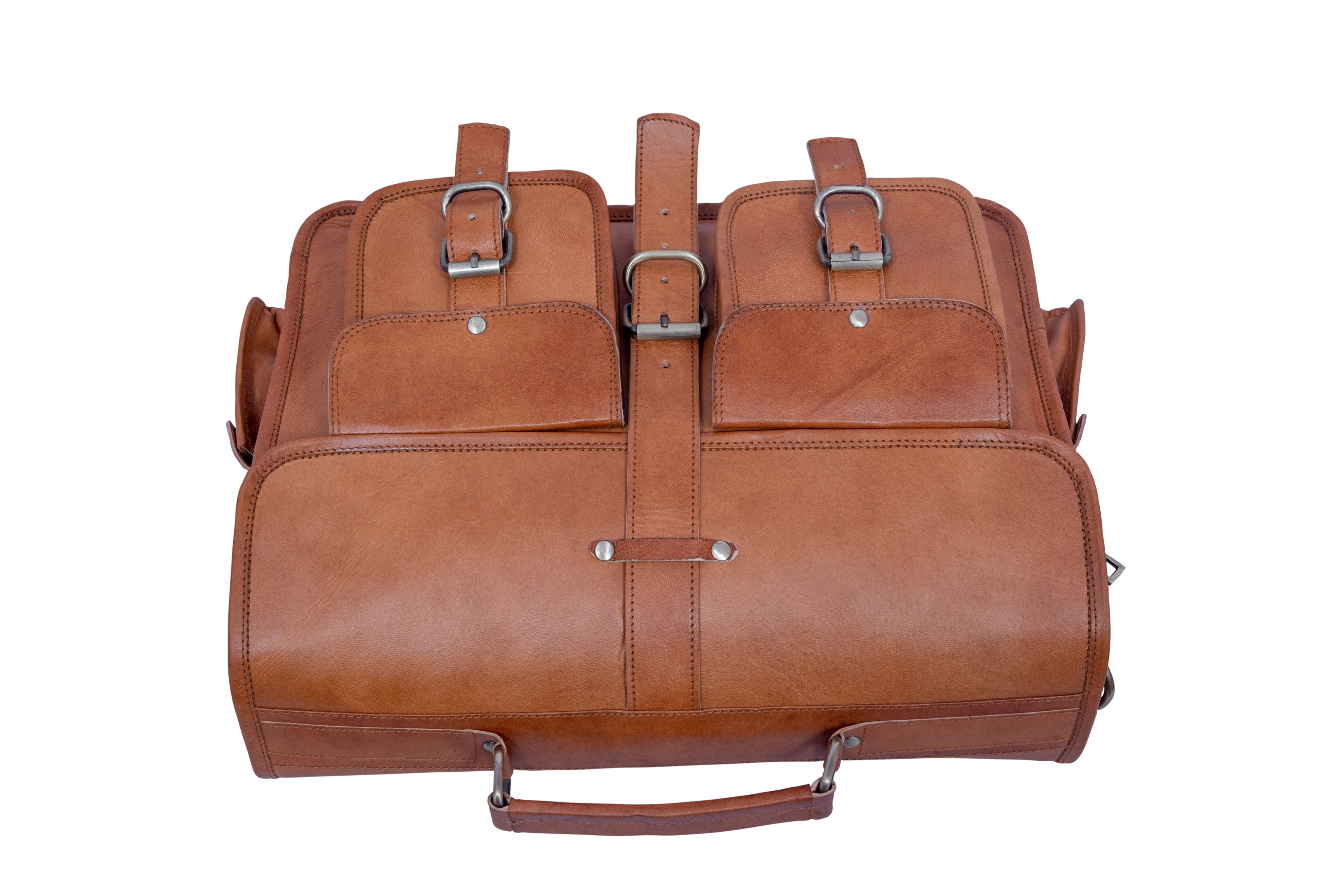 DEKVIO Leather Messenger Bag Vintage Crossbody Laptop Briefcase 15.6 Inch Shoulder Satchel for Men Women