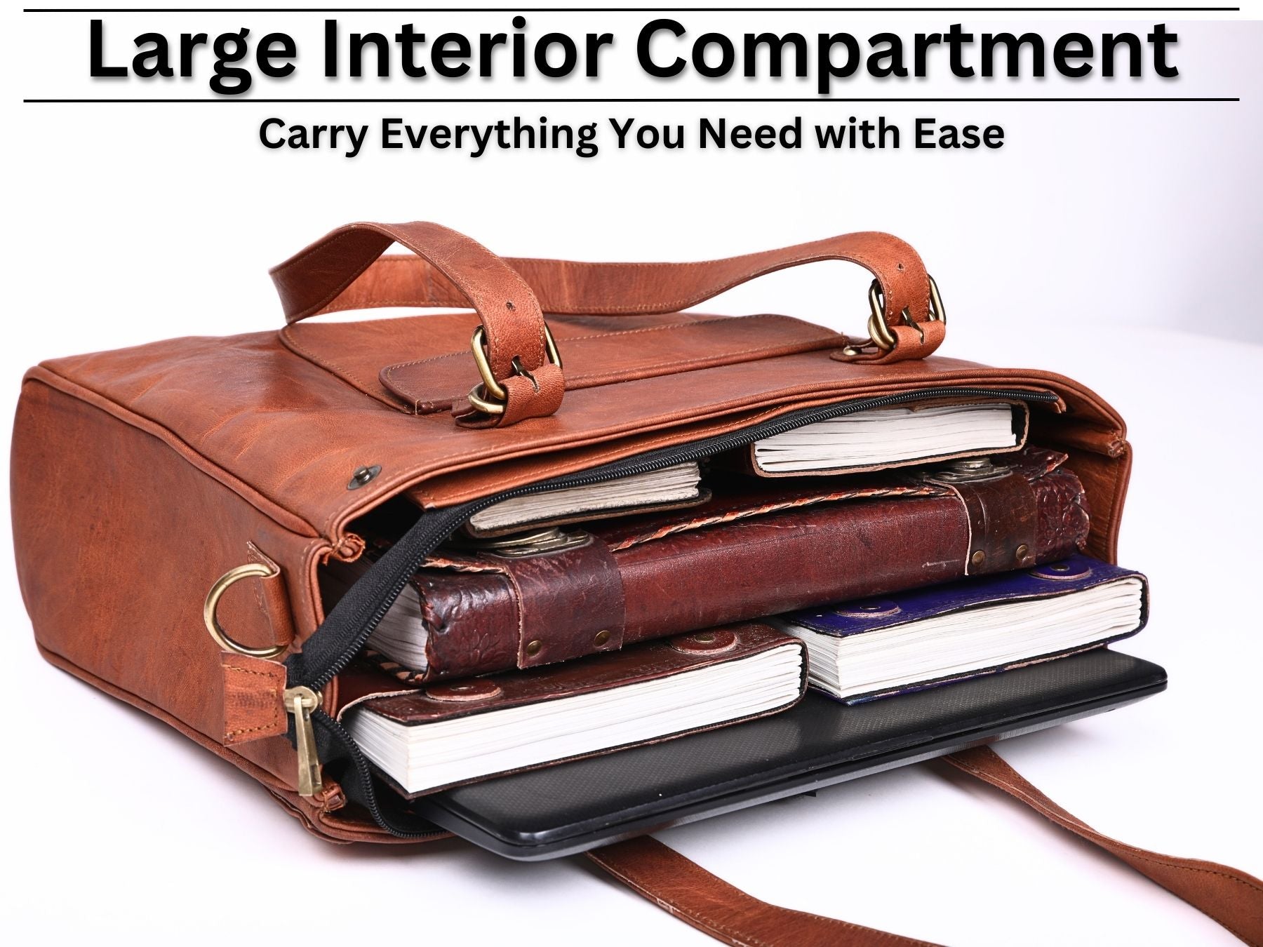 DEKVIO Leather Laptop Tote Bag for Women 15.6 Inch Shoulder Handbag Genuine Leather Work Bag Office Purse with Crossbody Strap