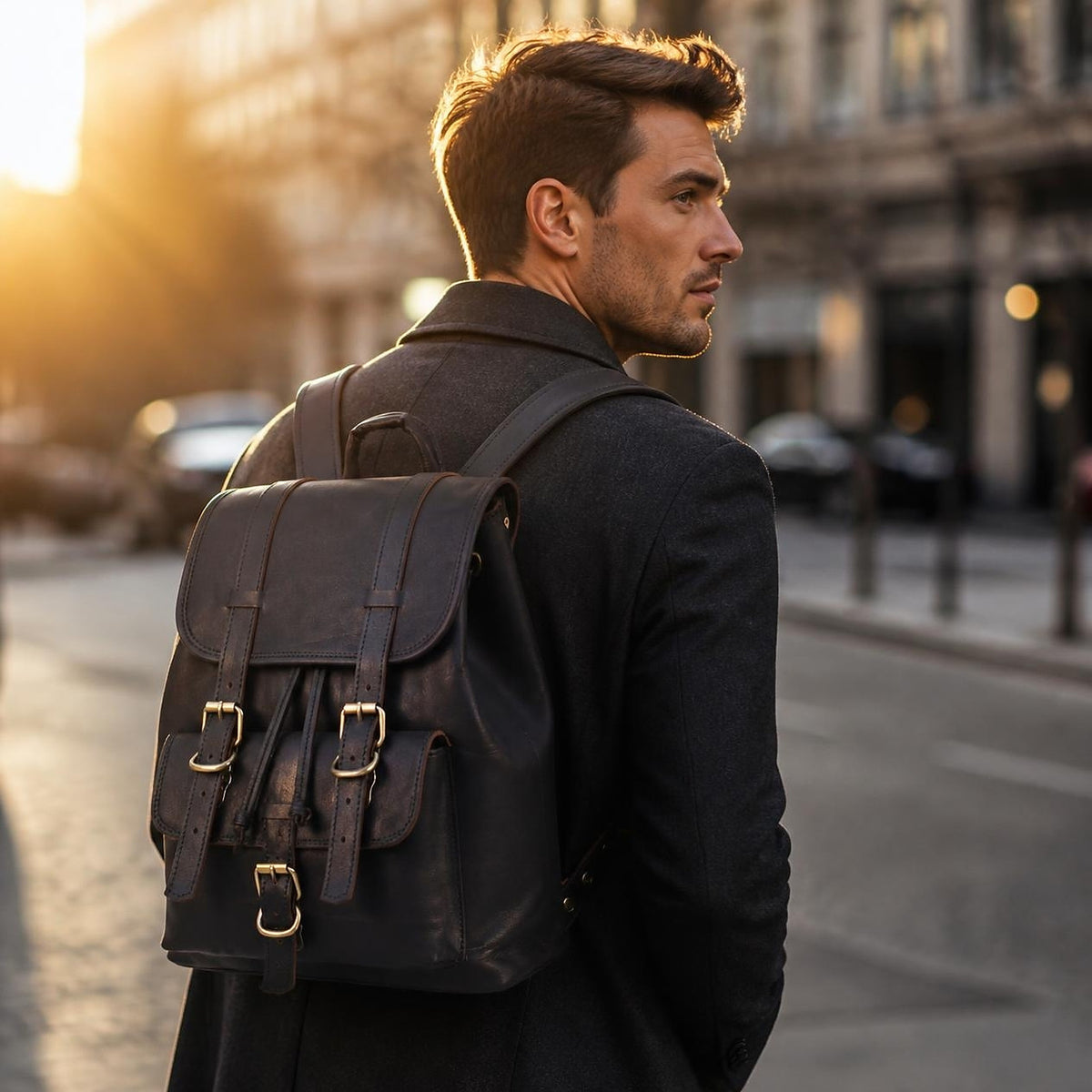 DEKVIO Explorer Full-Grain Leather Backpack – 14" to 20" Sizes