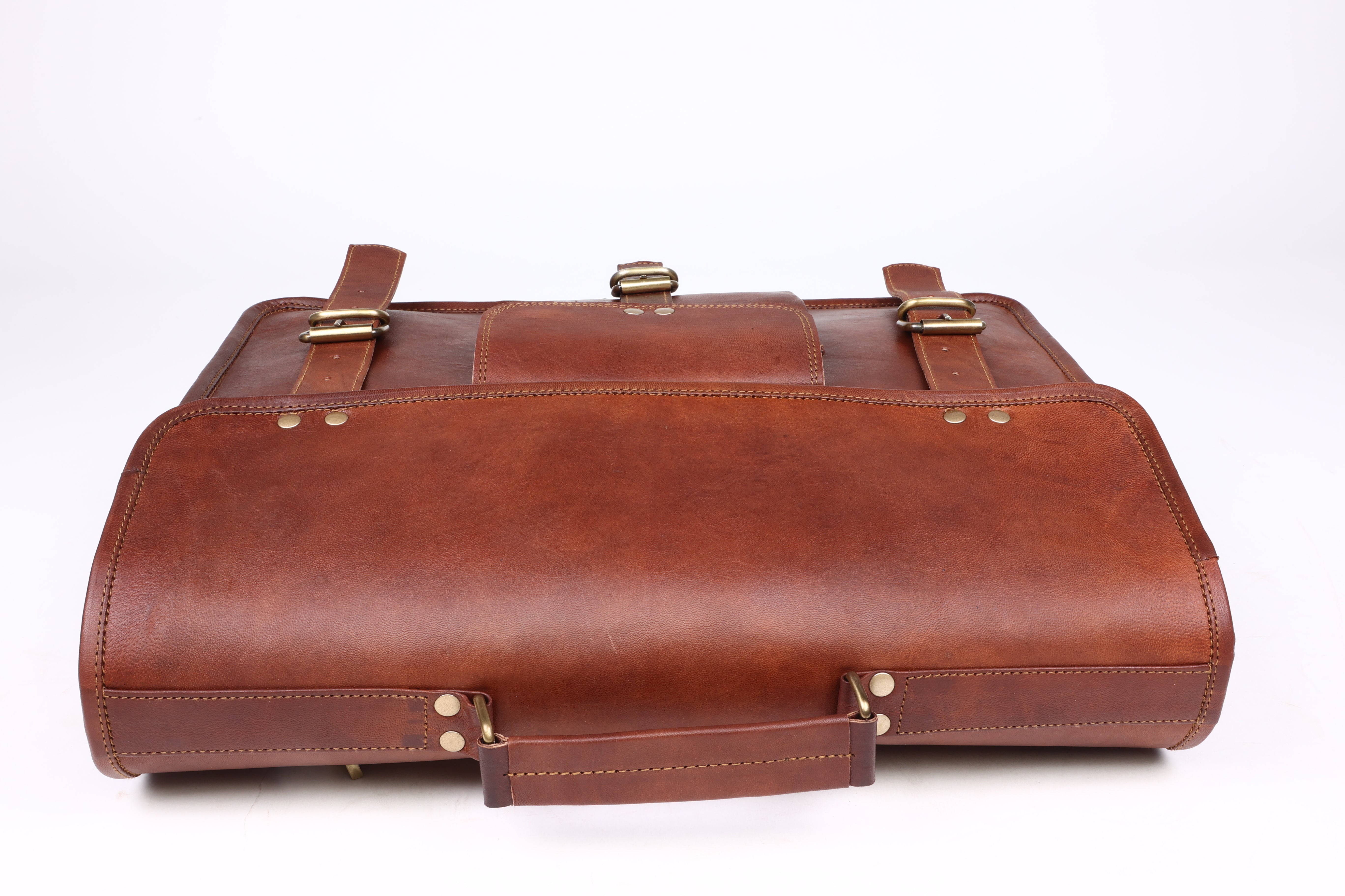 DEKVIO Leather Messenger Bag 15.6 Inch Laptop Briefcase Vintage Crossbody Shoulder Satchel for Men Women