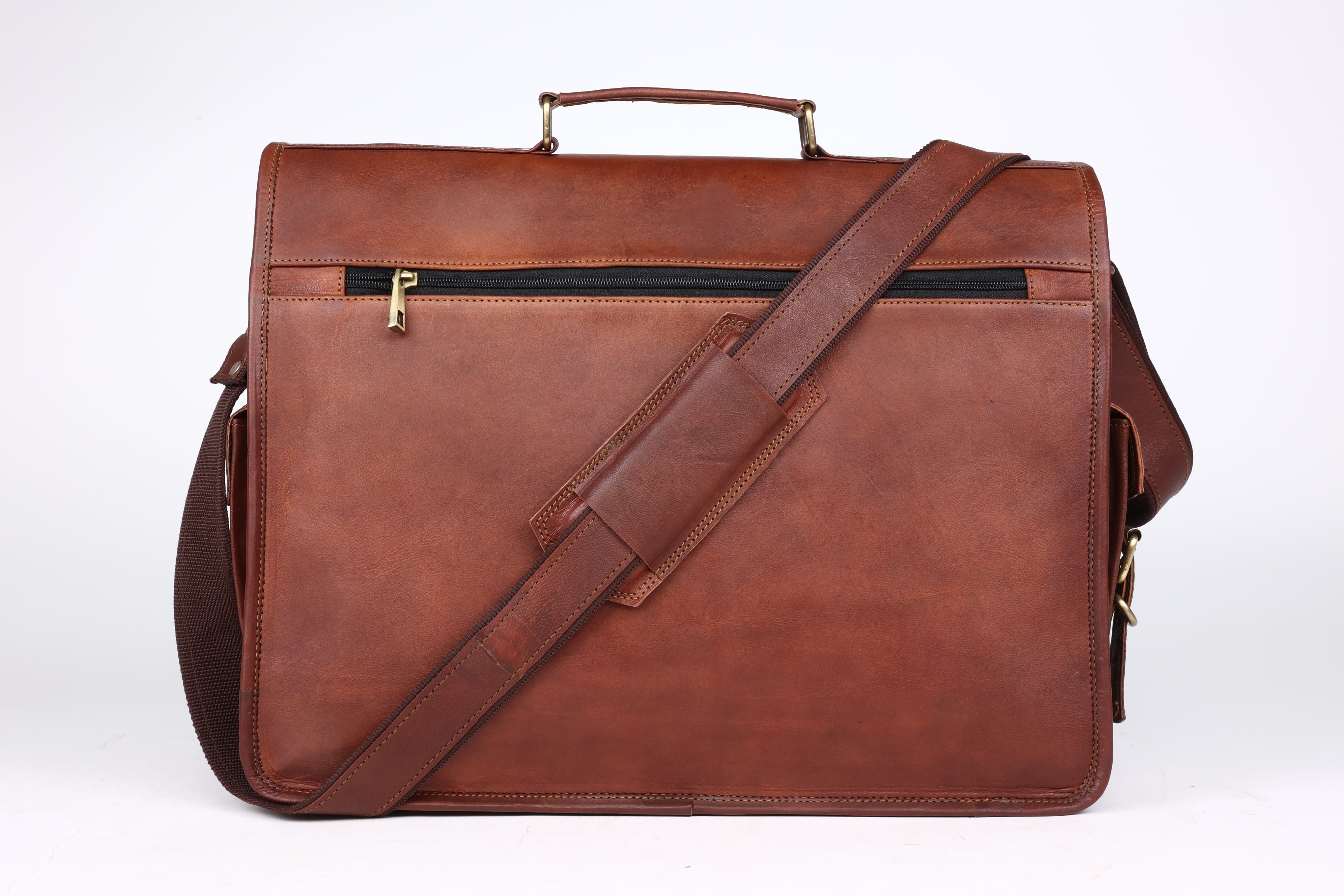 DEKVIO Leather Messenger Bag 15.6 Inch Laptop Briefcase Vintage Crossbody Shoulder Satchel for Men Women