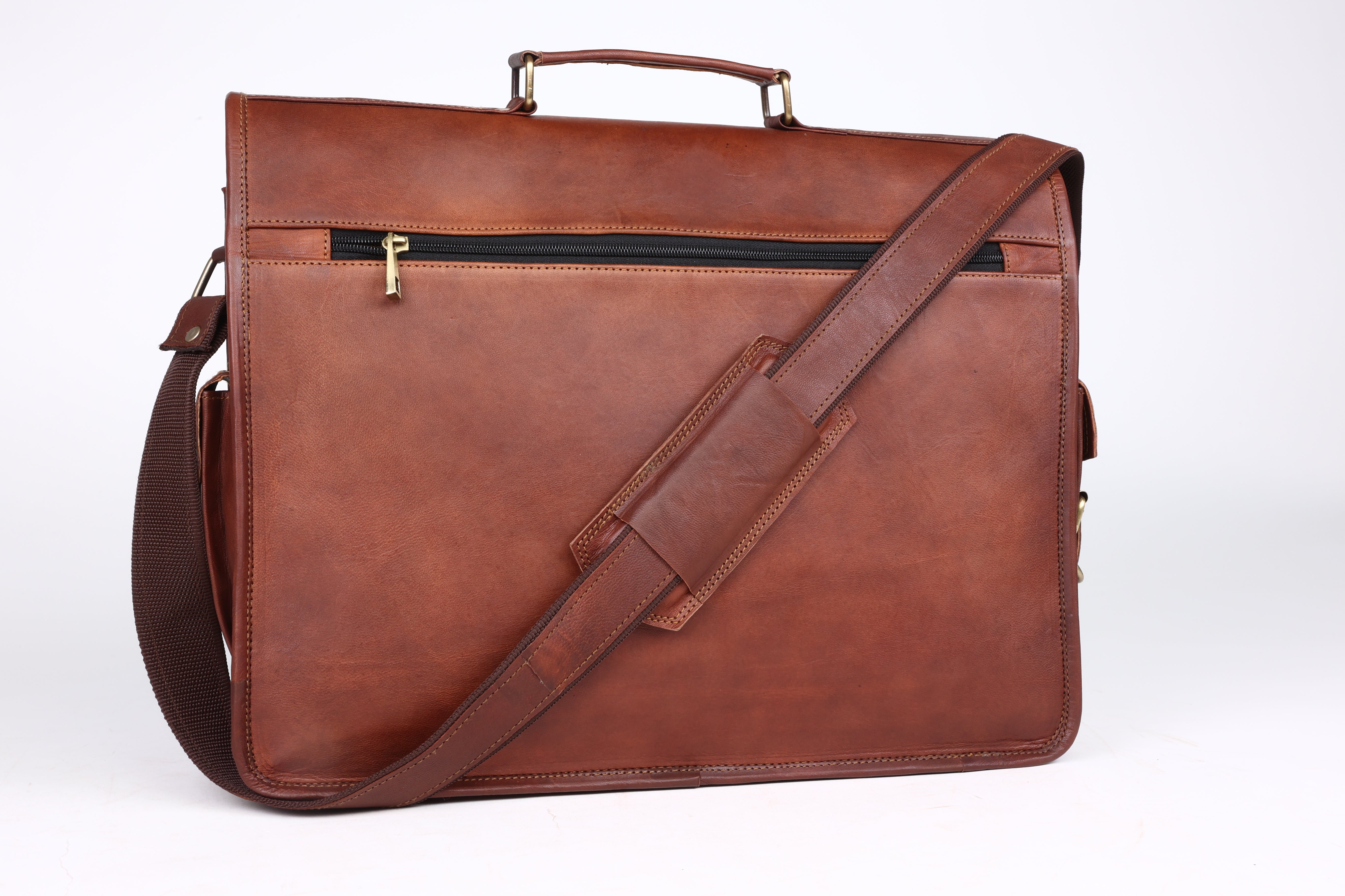 DEKVIO Leather Messenger Bag 15.6 Inch Laptop Briefcase Vintage Crossbody Shoulder Satchel for Men Women