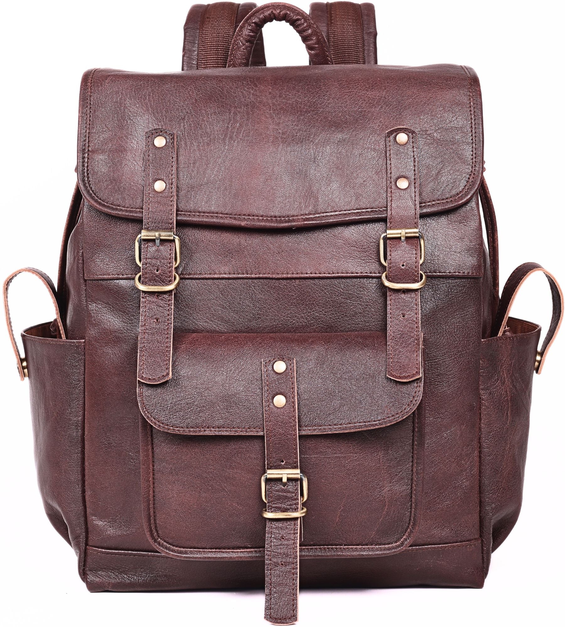 DEKVIO Leather Utility Laptop Backpack | Full Grain Travel & Work Bag