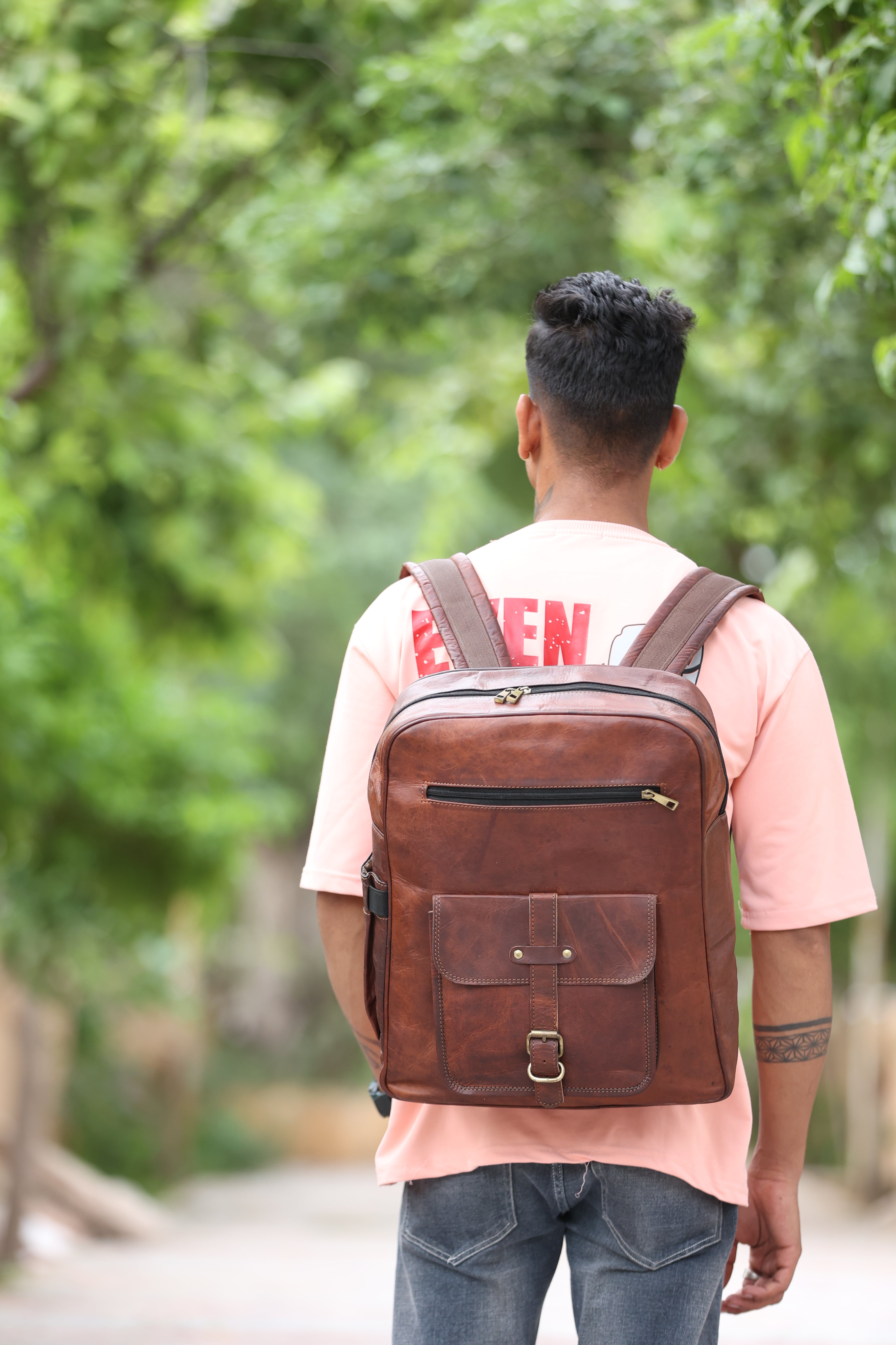 DEKVIO 18" Handcrafted Genuine Leather Backpack | Laptop Rucksack for Men & Women | Travel, Work & College Bag | Brown, Coffee, Tan, Black
