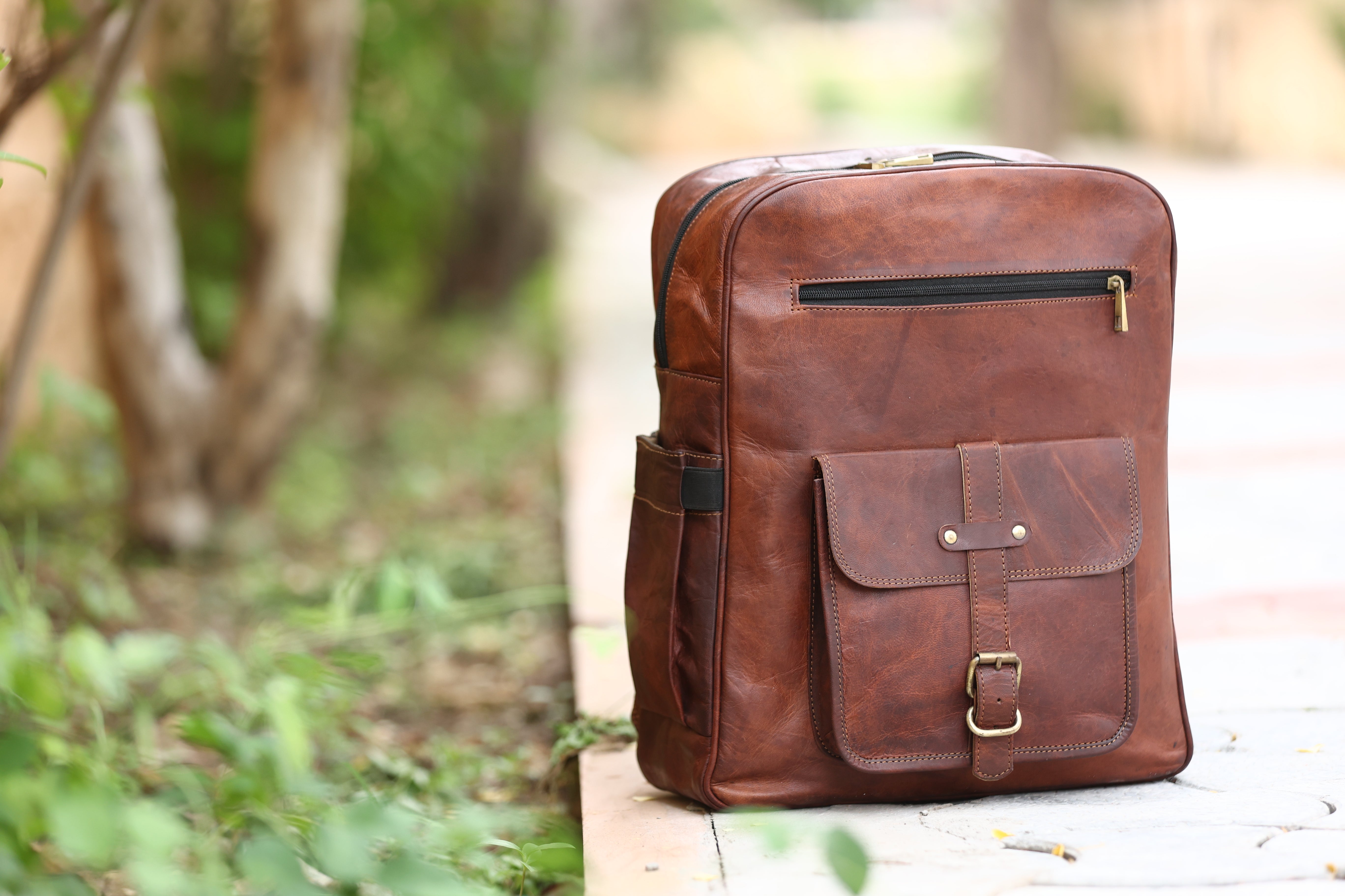 DEKVIO 18" Handcrafted Genuine Leather Backpack | Laptop Rucksack for Men & Women | Travel, Work & College Bag | Brown, Coffee, Tan, Black