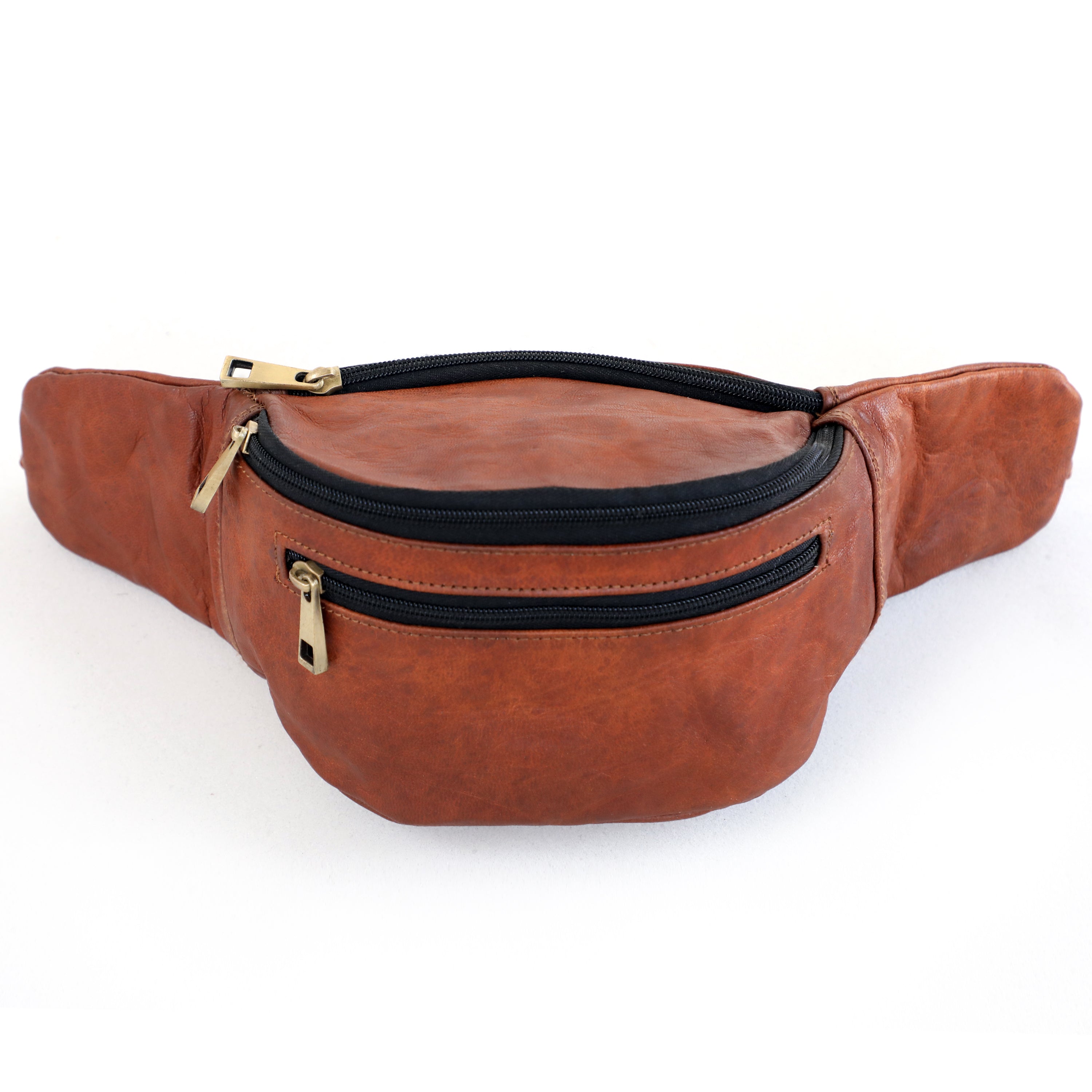 DEKVIO Leather Fanny Pack Belt Bag for Men Women Genuine Leather Waist Bag Crossbody Sling Hands-Free Hip Pack
