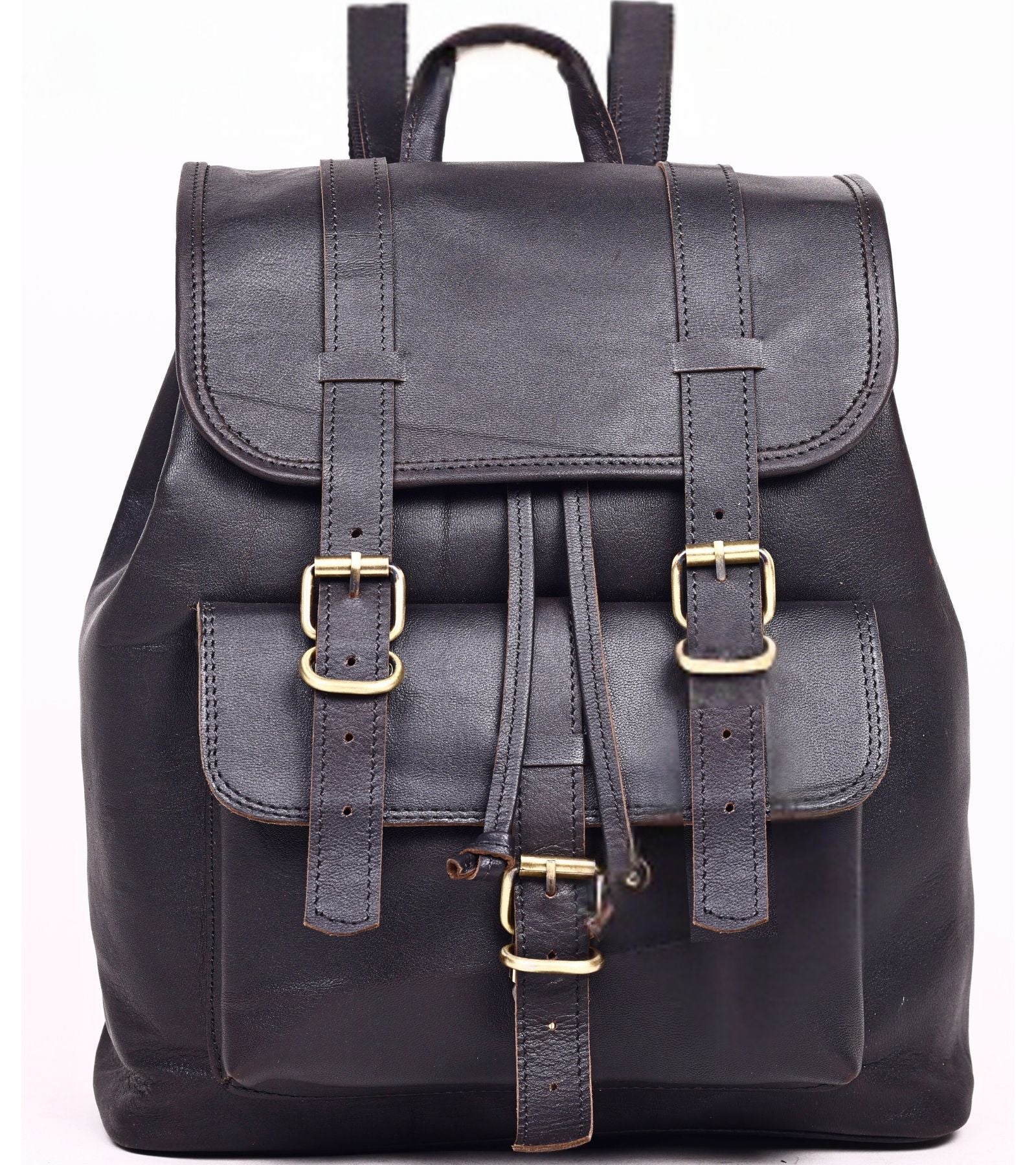 DEKVIO 16" Handcrafted Genuine Leather Backpack for Women | Laptop Rucksack | Travel, Work & College Bag | Brown, Coffee, Tan, Black