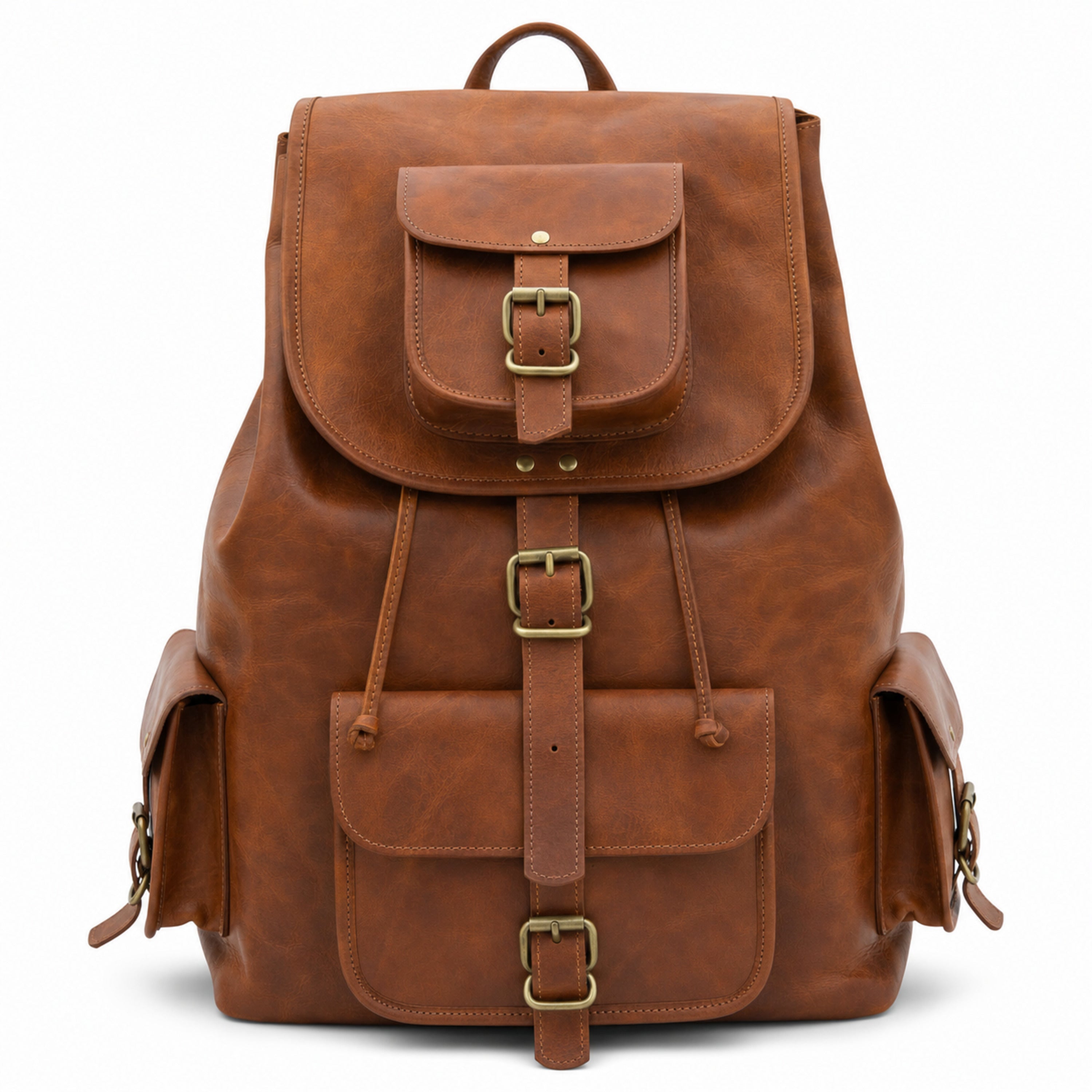 DEKVIO 20" Handcrafted Genuine Leather Backpack | Laptop Rucksack for Men & Women | Travel, Work & College Bag | Brown, Coffee, Tan, Black