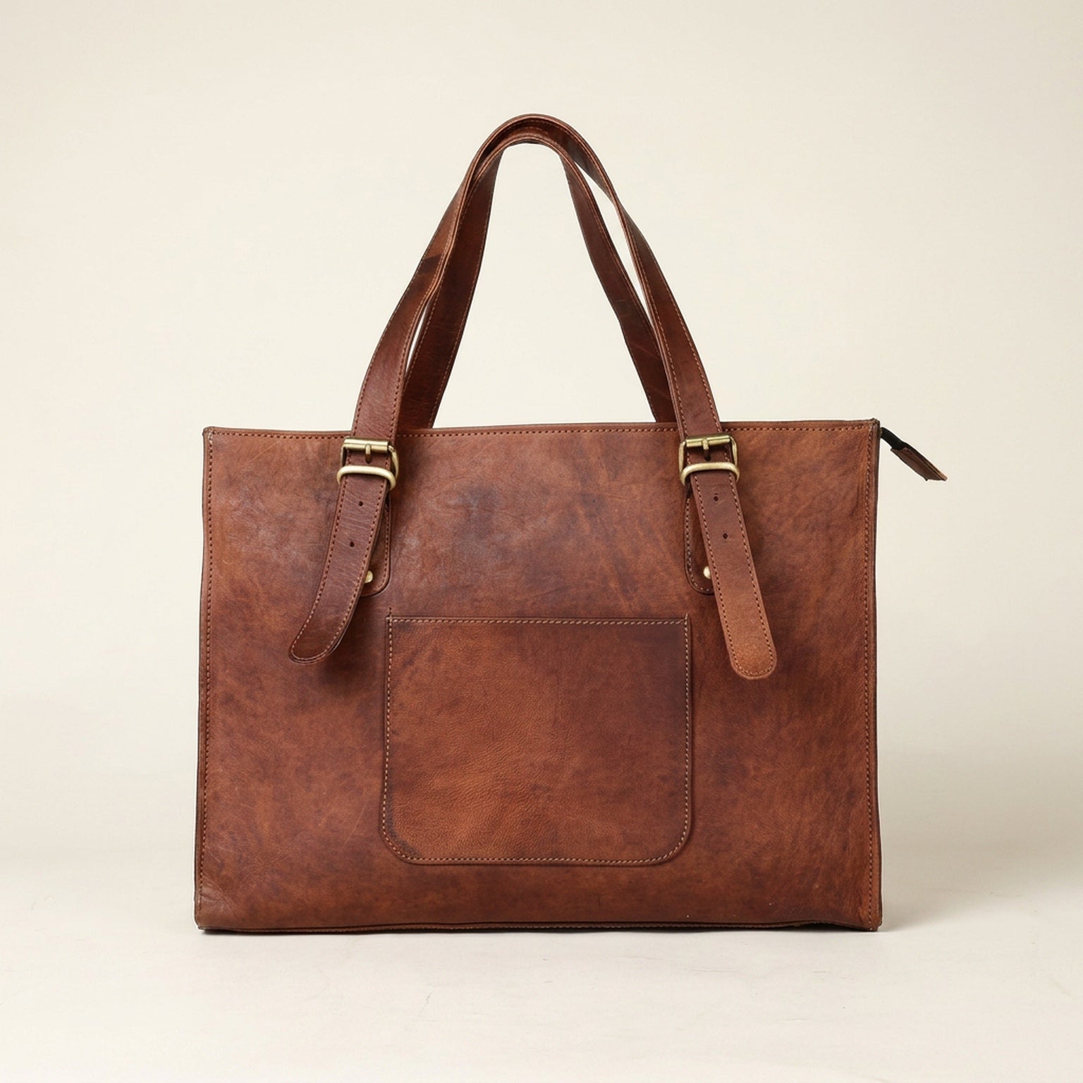 DEKVIO Leather Laptop Tote Bag for Women 15.6 Inch Work Bag Shoulder Handbag with Trolley Sleeve Office Travel Purse