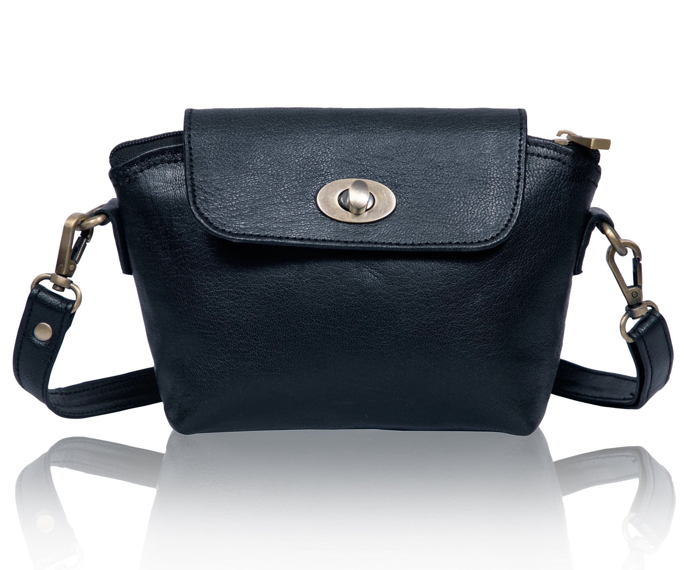 DEKVIO Women's Small Crossbody Purse | Handcrafted Full-Grain Leather | Magnetic Snap Closure | Multi Pockets