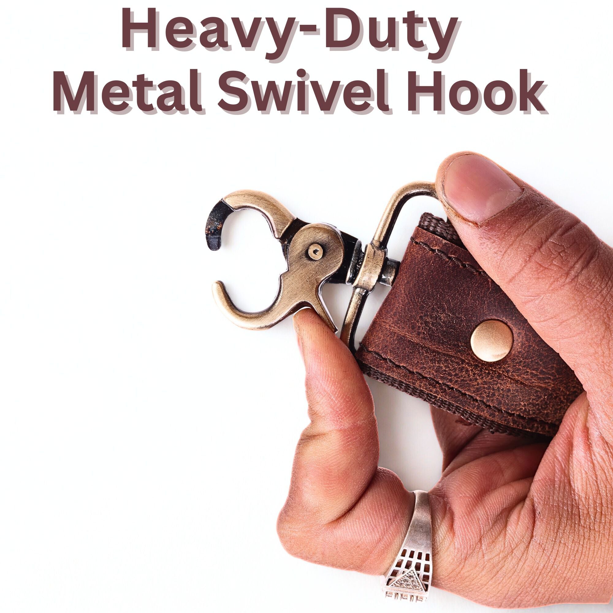 DEKVIO Mahogany Brown Genuine Leather Replacement Shoulder Strap | Universal Adjustable Crossbody Strap for Duffle, Messenger, Laptop & Briefcase Bags