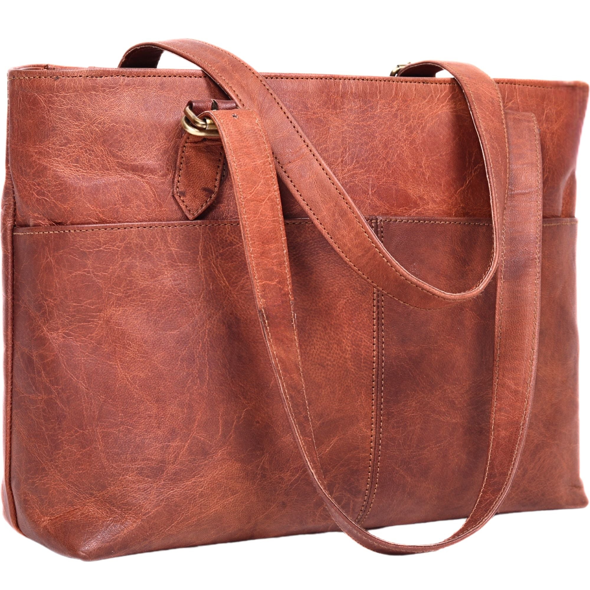 DEKVIO Leather Tote Bag for Women Large Capacity Shoulder Handbag Genuine Leather Everyday Purse for Work Travel Shopping