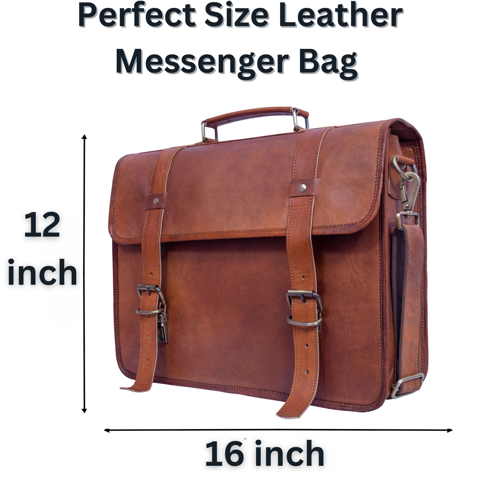 DEKVIO Leather Messenger Bag 15.6 Inch Laptop Briefcase Satchel Vintage Crossbody Shoulder Bag for Men Women