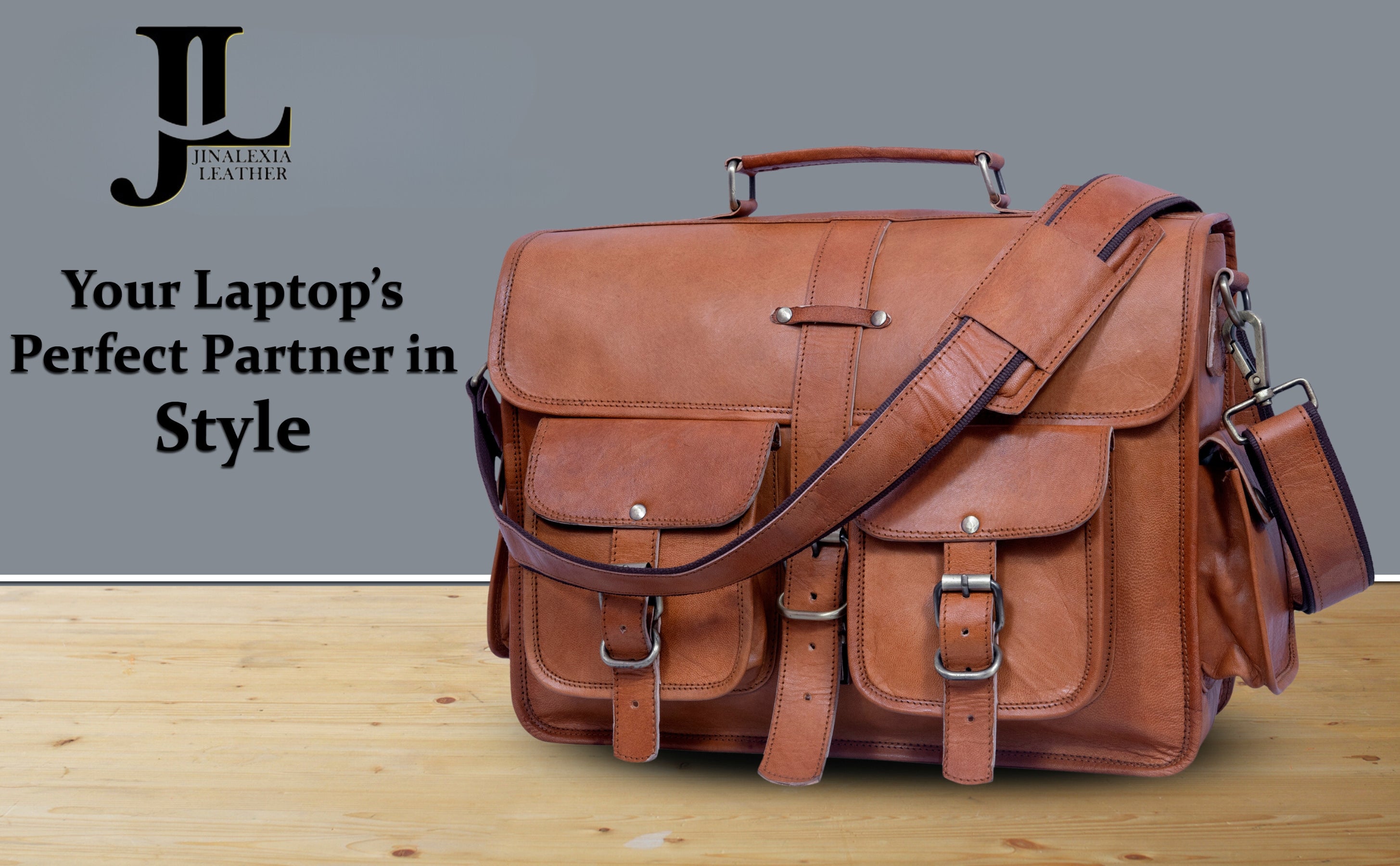 DEKVIO Leather Messenger Bag Vintage Crossbody Laptop Briefcase 15.6 Inch Shoulder Satchel for Men Women
