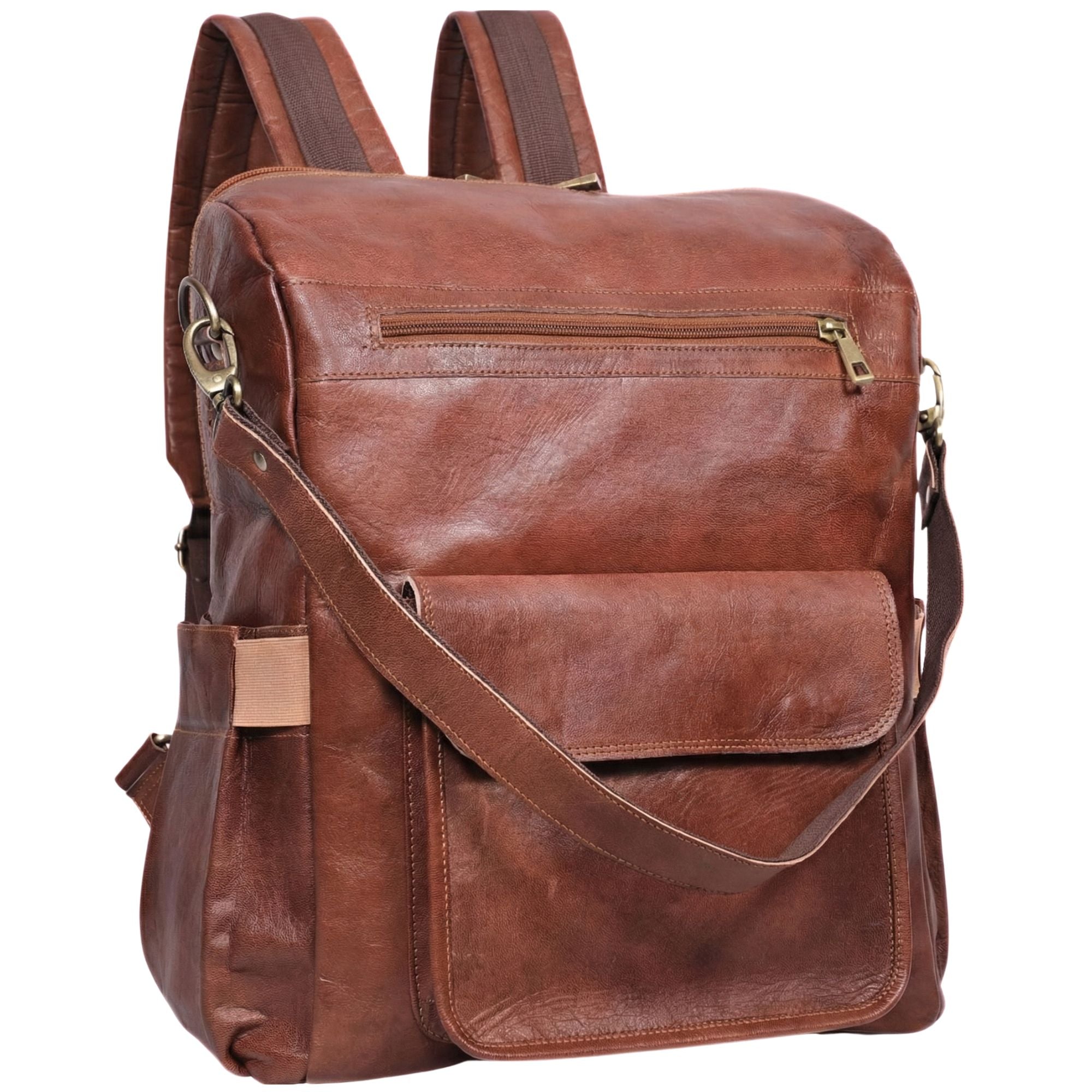 DEKVIO 16" Handcrafted Genuine Leather Backpack for Women | Laptop Rucksack | Travel, Work & College Bag | Brown, Coffee, Tan, Black