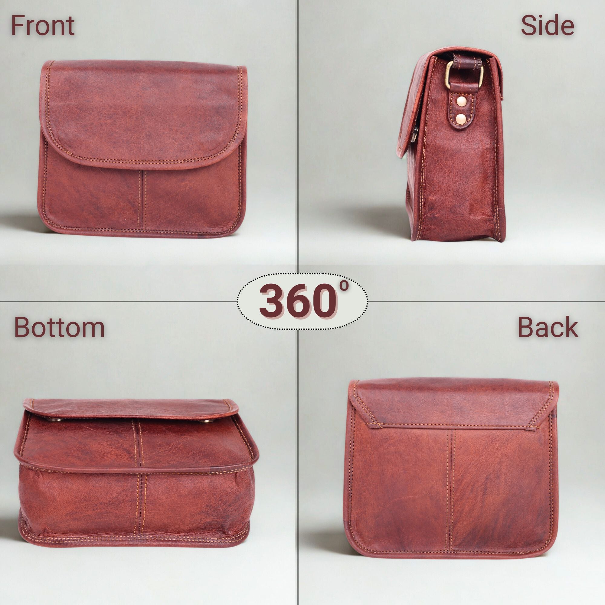 DEKVIO Small Leather Crossbody Purse for Women | Genuine Leather Saddle Bag | Magnetic Closure | Compact Shoulder Bag | Brown, Coffee, Tan, Black