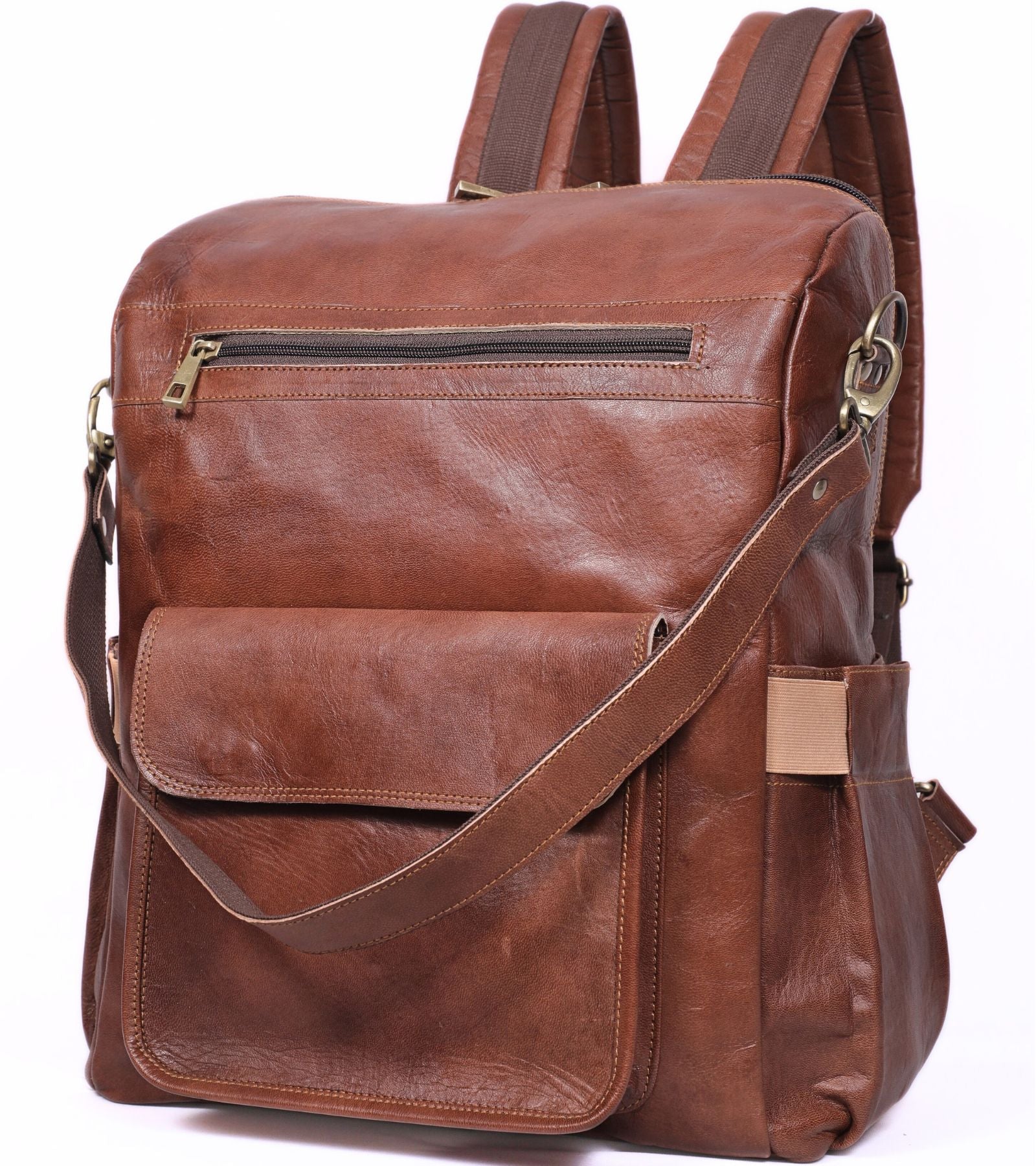 DEKVIO 16" Handcrafted Genuine Leather Backpack for Women | Laptop Rucksack | Travel, Work & College Bag | Brown, Coffee, Tan, Black