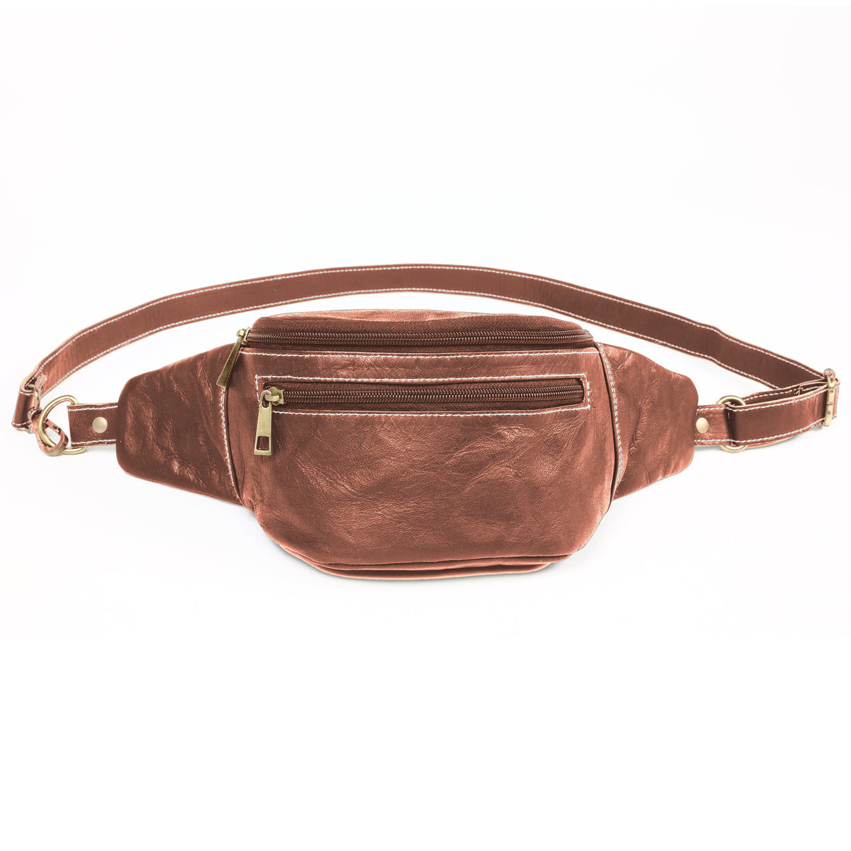DEKVIO leather fanny pack belt bag in Brown