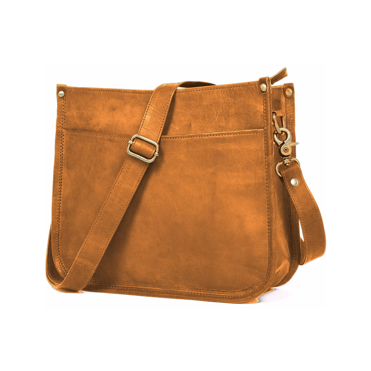 DEKVIO leather messenger crossbody bag for women in Tan