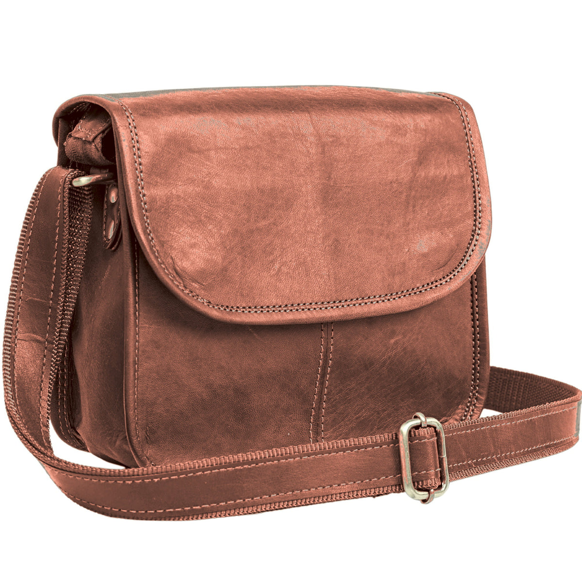 DEKVIO small leather crossbody purse in Brown
