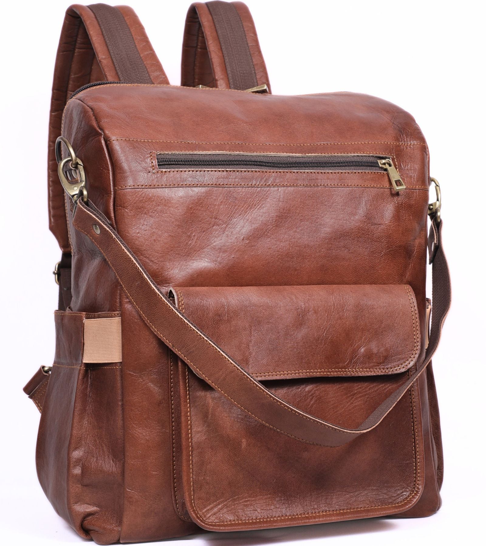 DEKVIO 16" Handcrafted Genuine Leather Backpack for Women | Laptop Rucksack | Travel, Work & College Bag | Brown, Coffee, Tan, Black