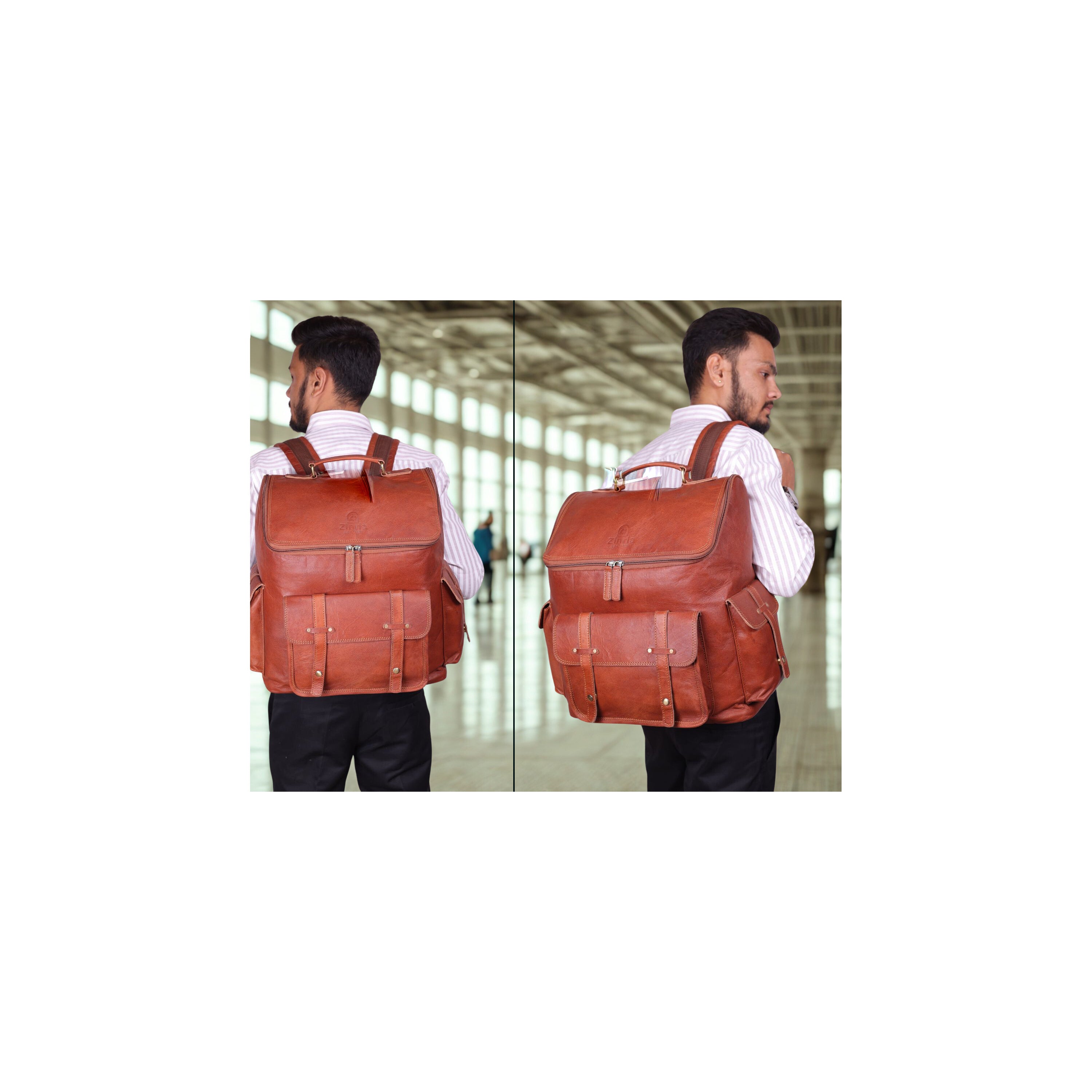 DEKVIO 17" Large Handcrafted Genuine Leather Backpack | Vintage Laptop Rucksack for Men & Women | Travel, Work & College | Brown, Coffee, Tan, Black