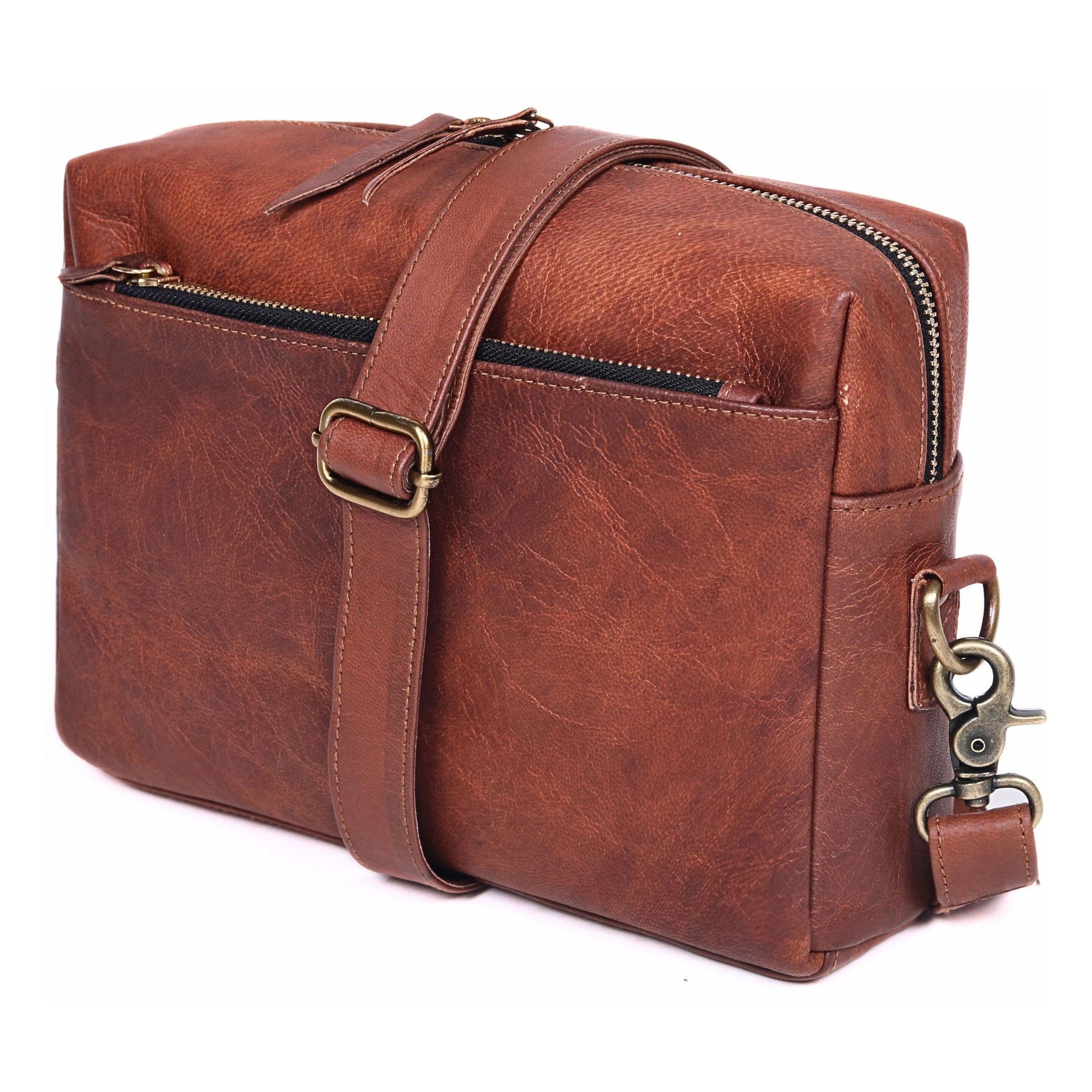 DEKVIO Women's Small Crossbody Purse - Handcrafted Full-Grain Leather Travel Bag | Magnetic Snap Closure | Brown, Coffee, Tan, Black