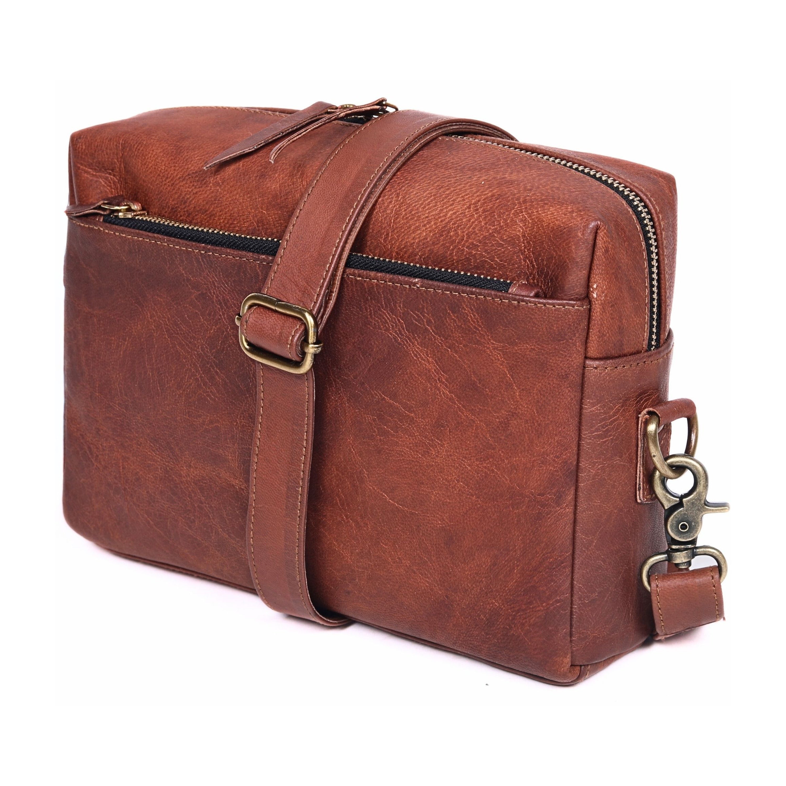 DEKVIO Women's Small Crossbody Purse - Handcrafted Full-Grain Leather Travel Bag | Magnetic Snap Closure | Brown, Coffee, Tan, Black