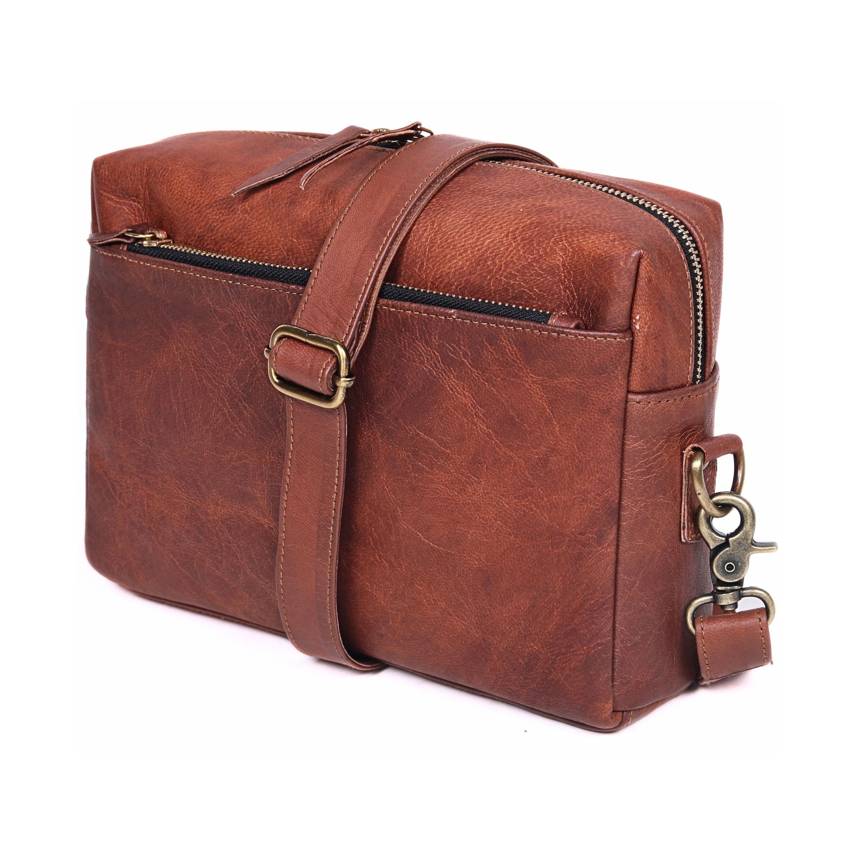 DEKVIO Women's Small Crossbody Purse - Handcrafted Full-Grain Leather Travel Bag | Magnetic Snap Closure | Brown, Coffee, Tan, Black