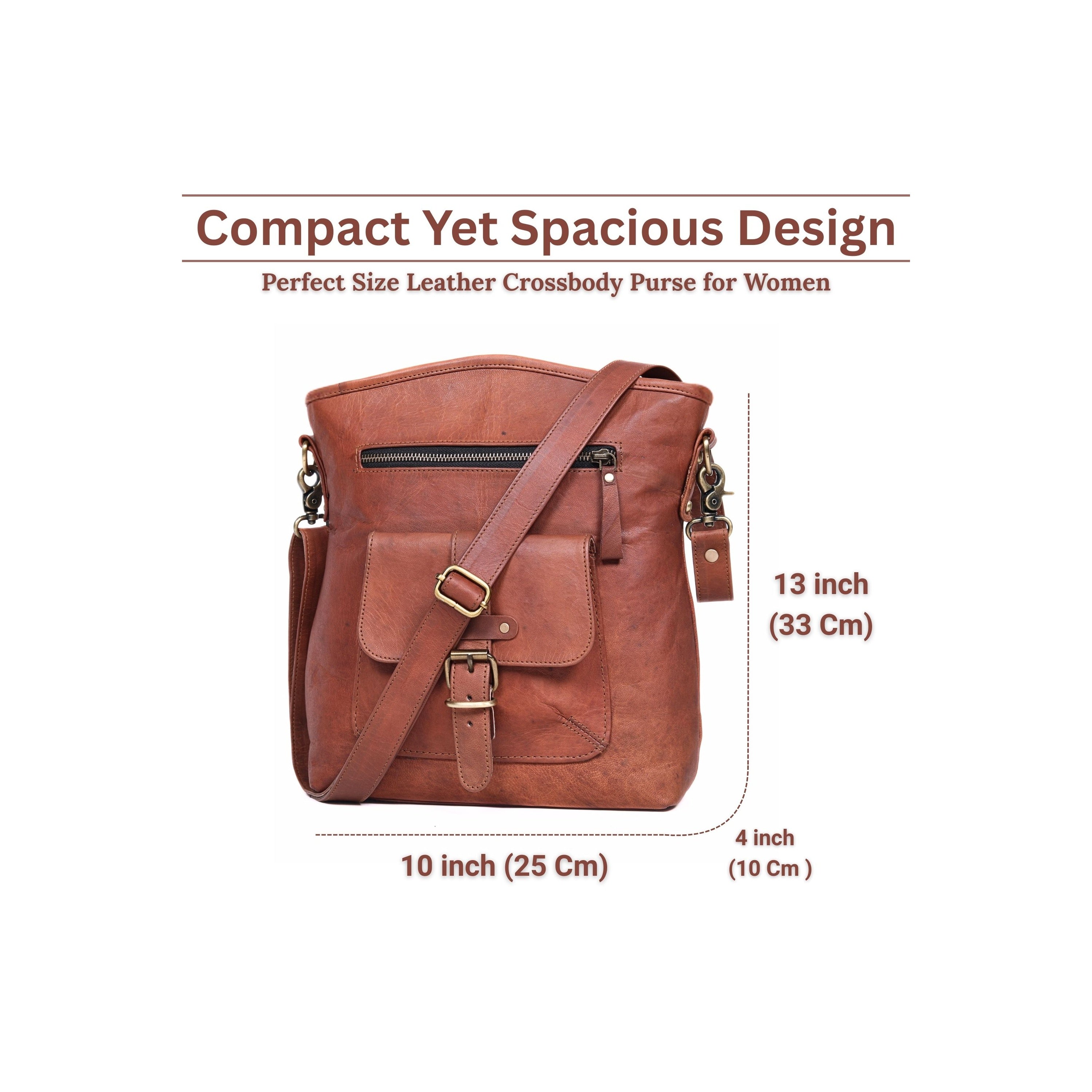 DEKVIO Genuine Leather Crossbody Bag for Women | Vintage Leather Shoulder Purse