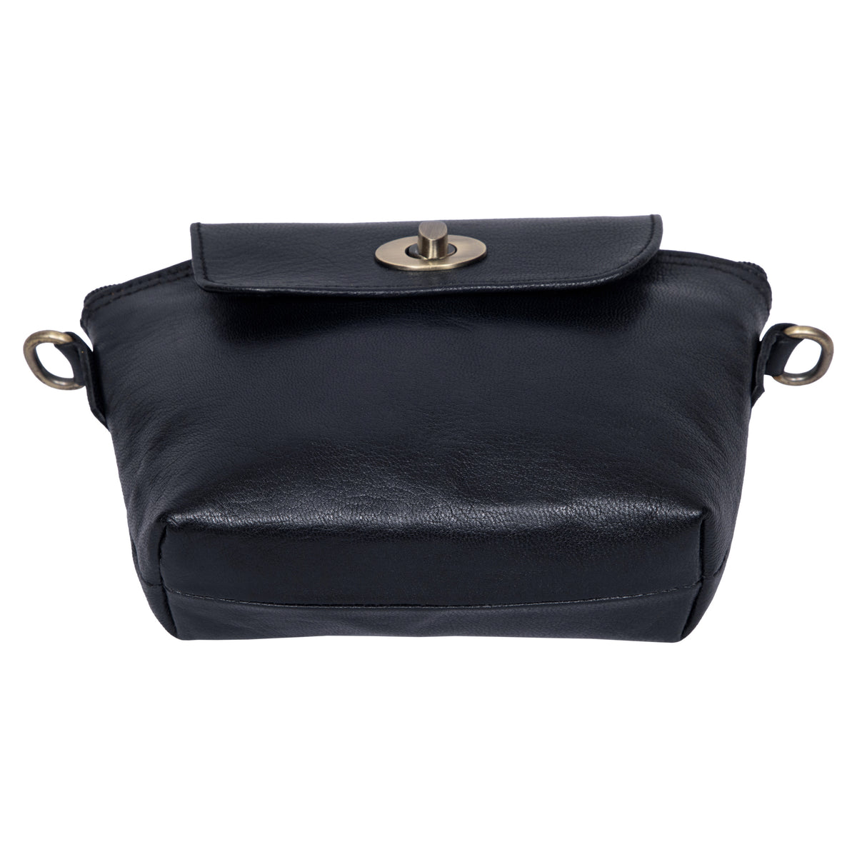 DEKVIO 10" Multi-Pocket Genuine Leather Crossbody Purse with Turn-Lock