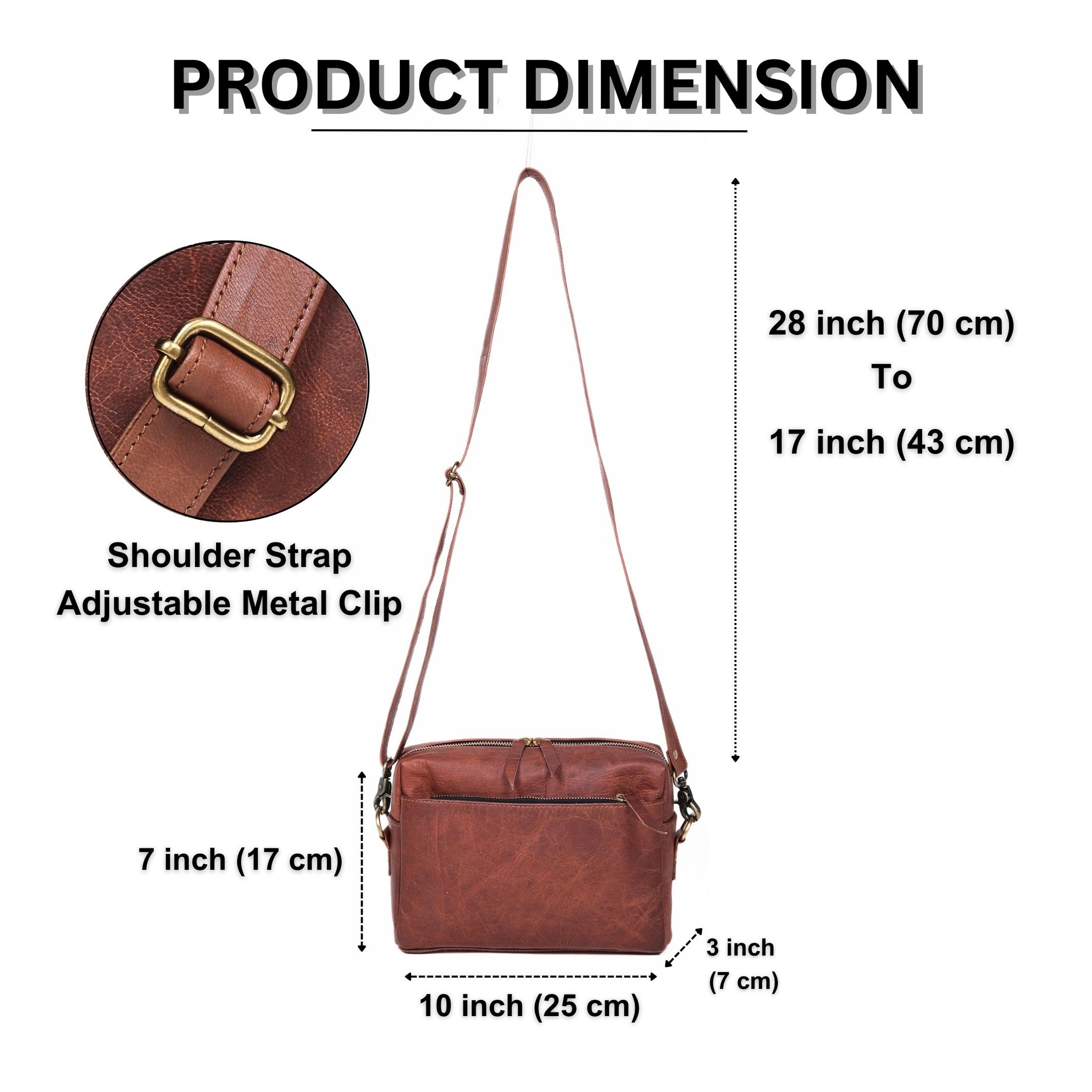 DEKVIO Women's Small Crossbody Purse - Handcrafted Full-Grain Leather Travel Bag | Magnetic Snap Closure | Brown, Coffee, Tan, Black