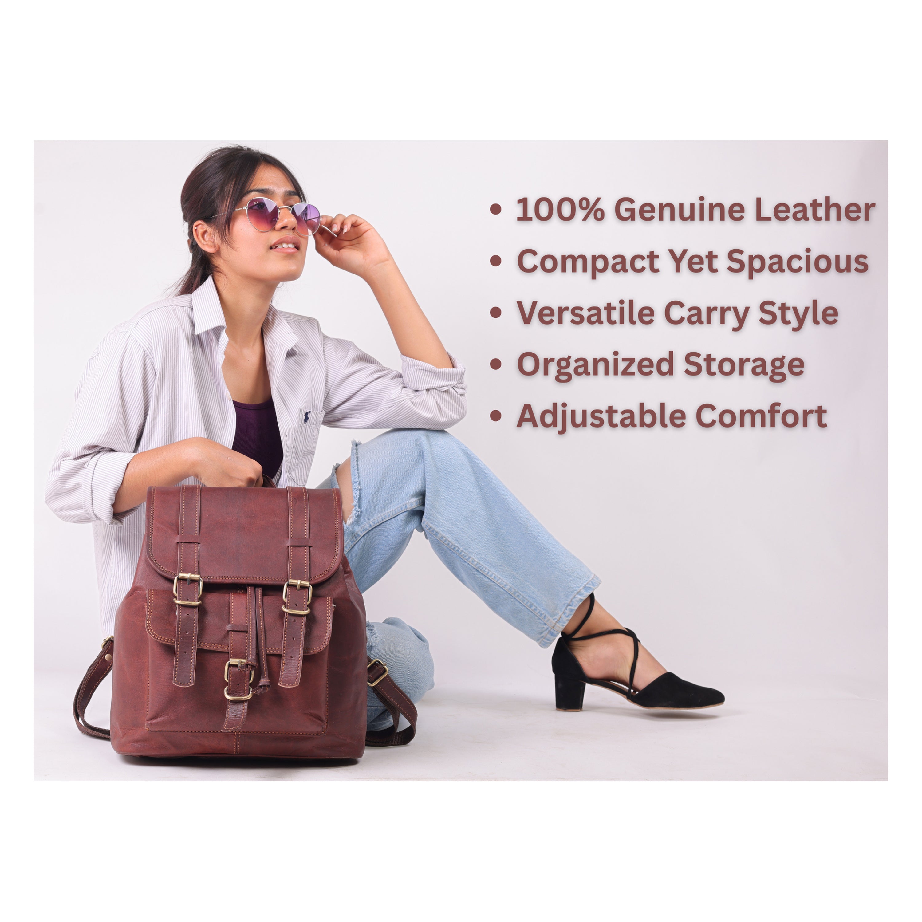 DEKVIO 17" Large Handcrafted Genuine Leather Backpack | Explorer Laptop Rucksack for Men & Women | Travel, Work & College | Brown, Coffee, Tan, Black