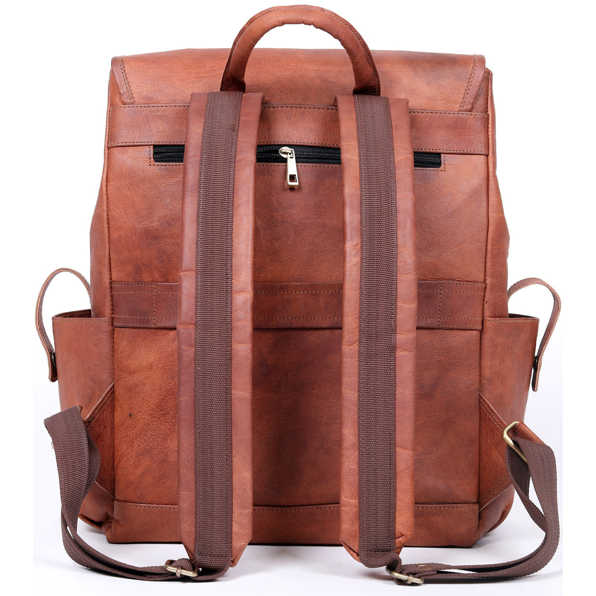DEKVIO Full-Grain Leather Utility Laptop Backpack for Travel & Work – 15" to 19"