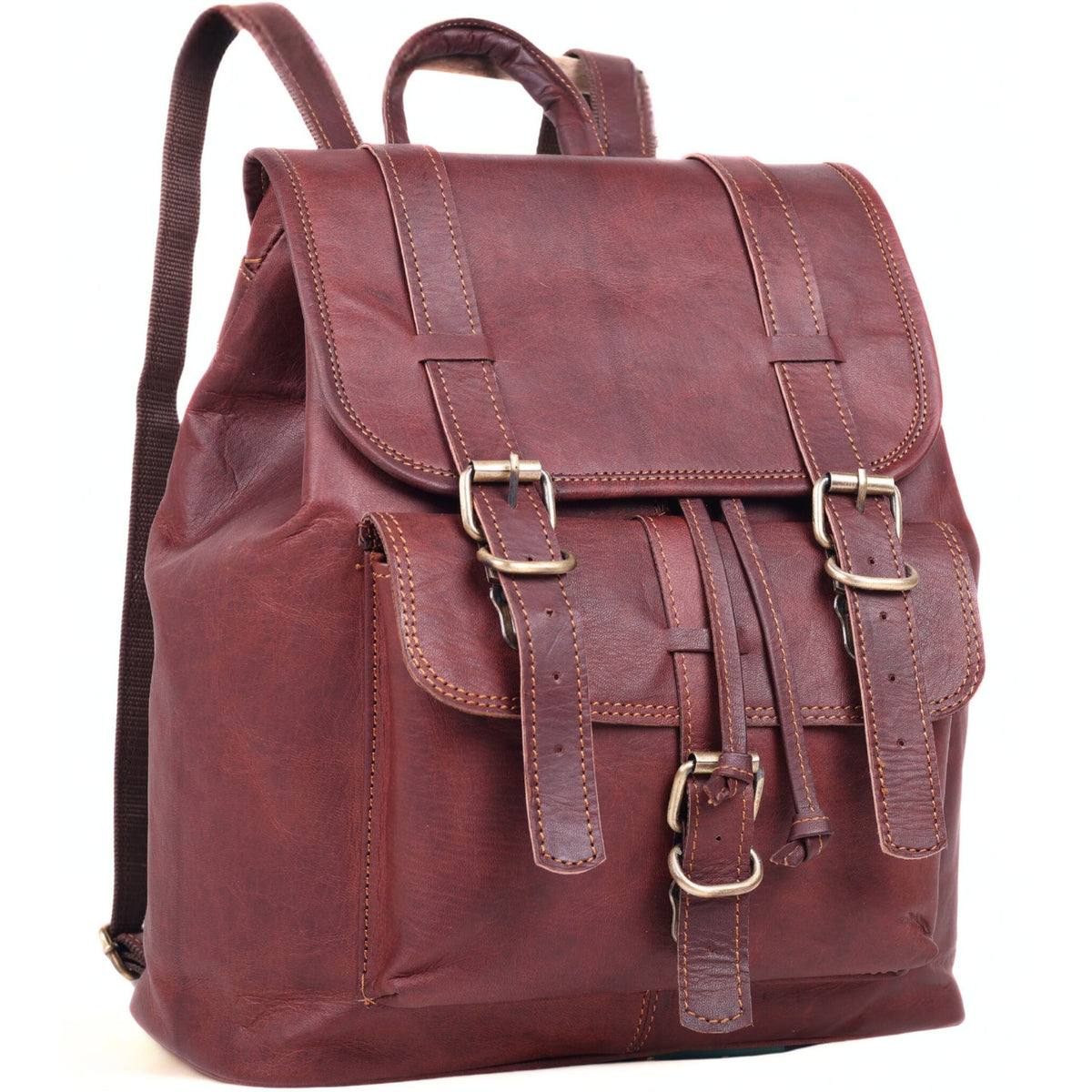 DEKVIO Explorer Full-Grain Leather Backpack – 14" to 20" Sizes