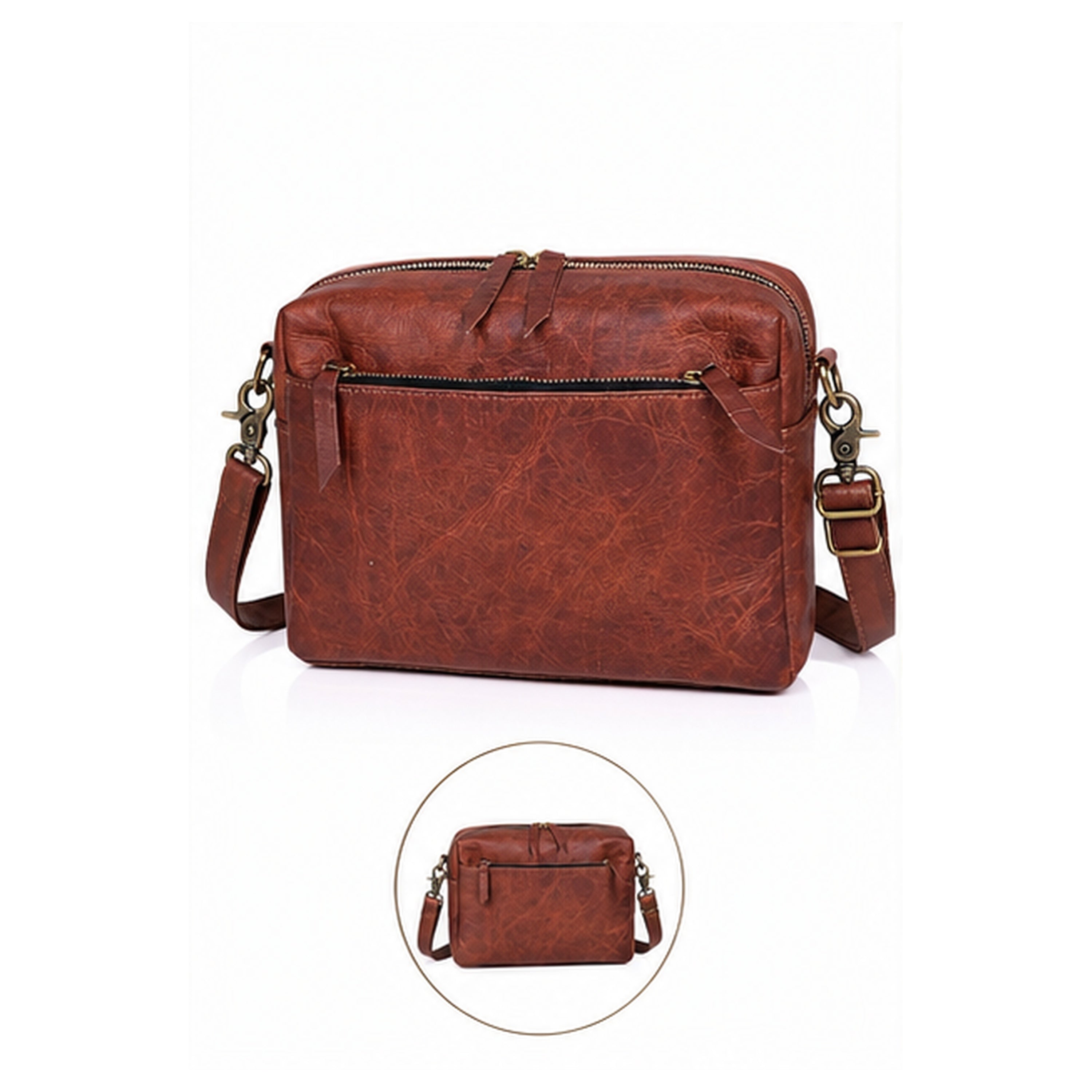 DEKVIO Women's Small Crossbody Purse - Handcrafted Full-Grain Leather Travel Bag | Magnetic Snap Closure | Brown, Coffee, Tan, Black
