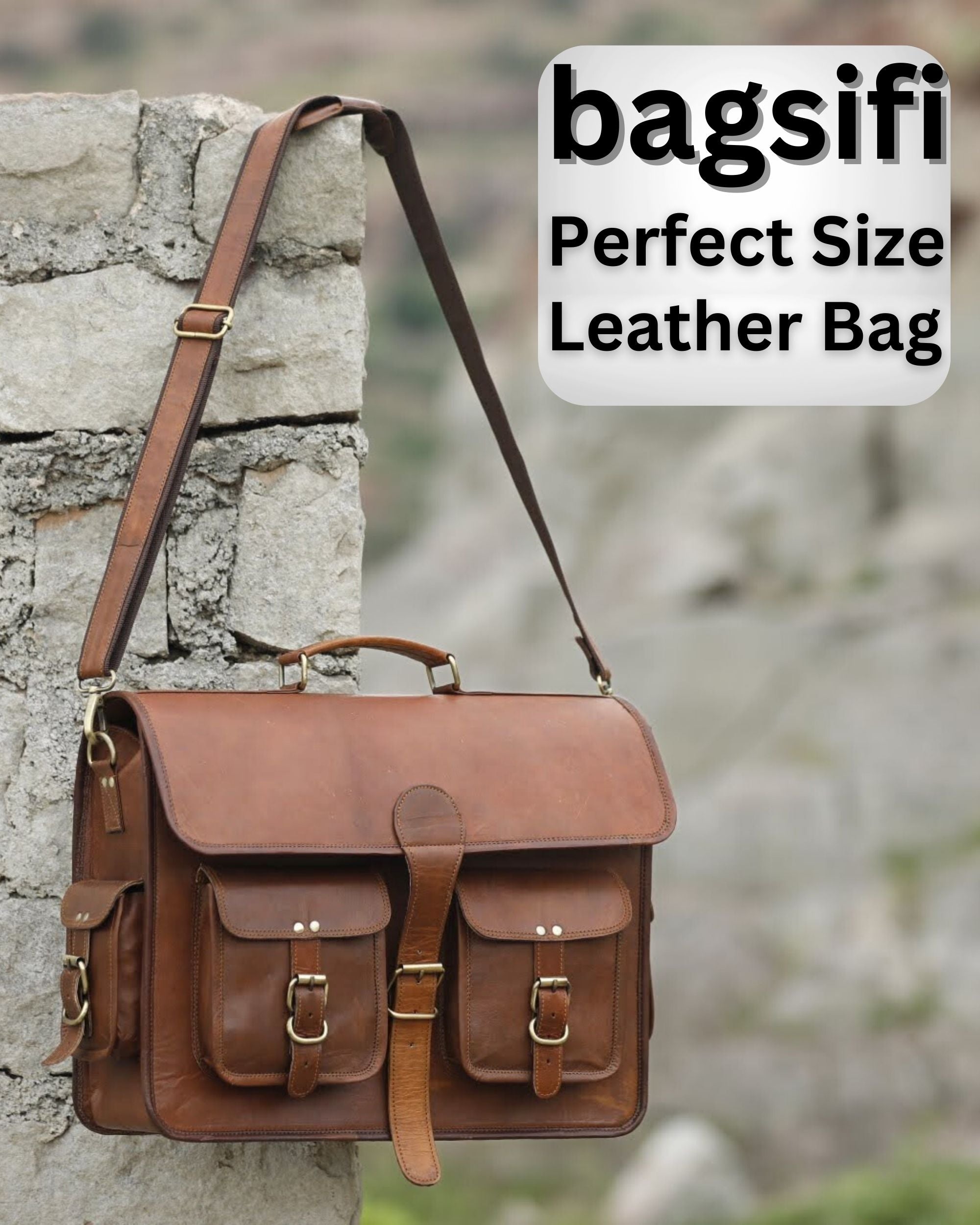 DEKVIO Leather Messenger Bag 17 Inch Laptop Briefcase for Men Women XL Vintage Shoulder Bag Office Satchel
