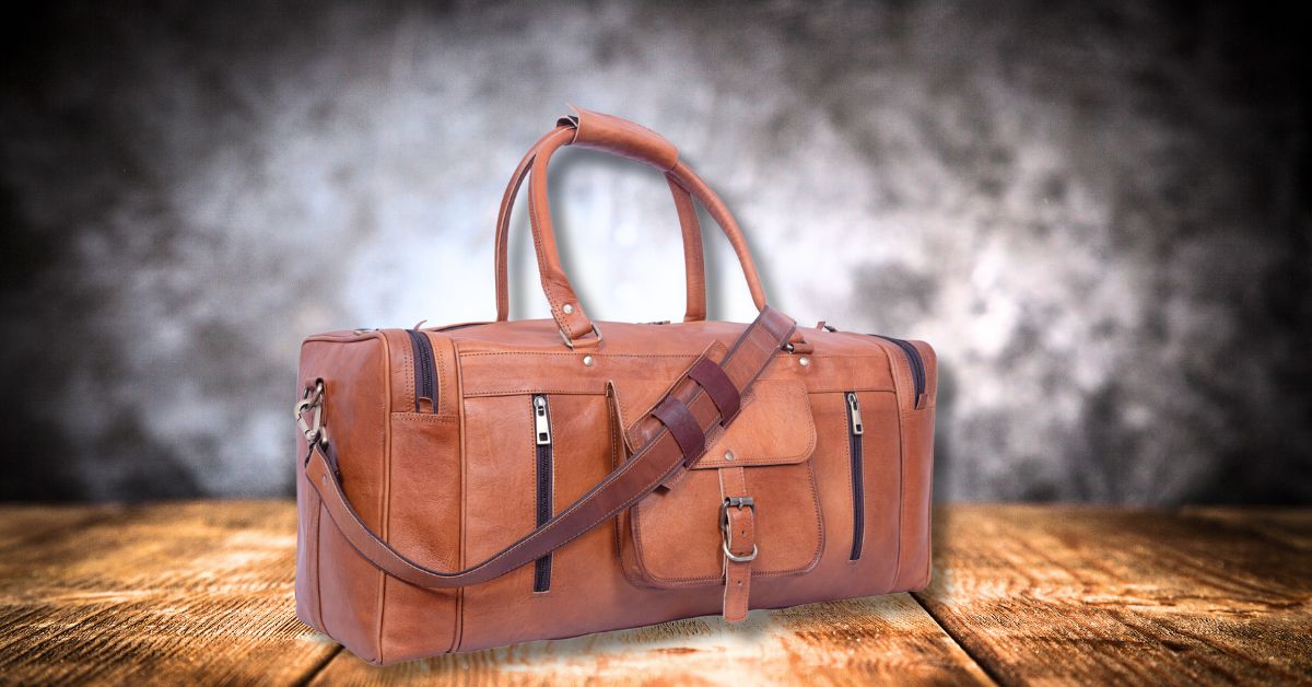 DEKVIO 24" Square Leather Duffle Bag | Handcrafted Vintage Holdall | Men & Women Weekend Travel Bag | Brown, Coffee, Tan, Black
