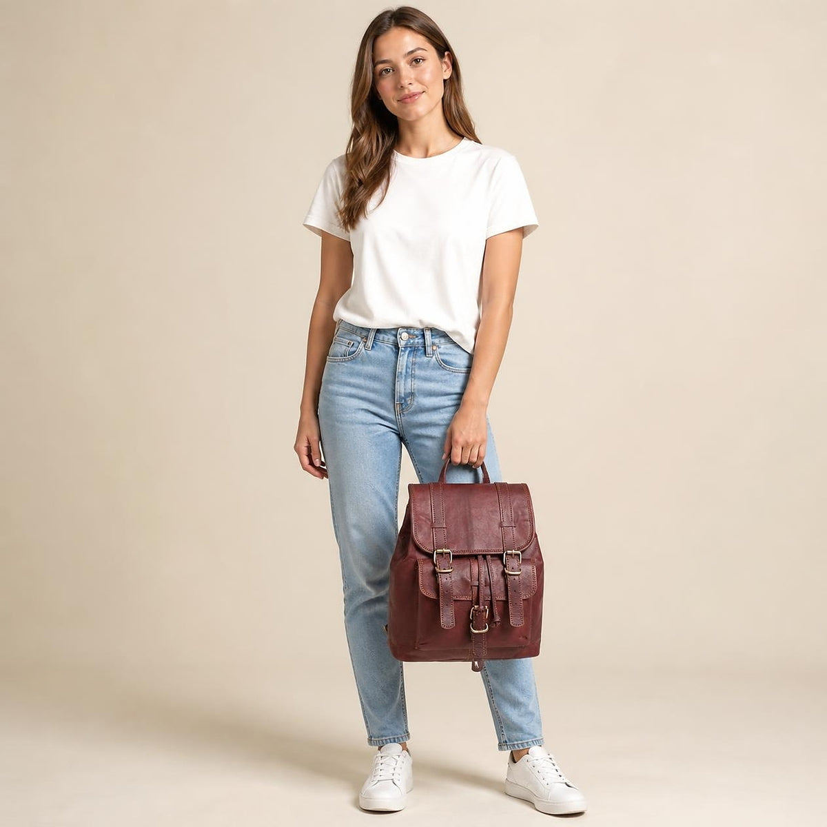 DEKVIO Explorer Full-Grain Leather Backpack – 14" to 20" Sizes