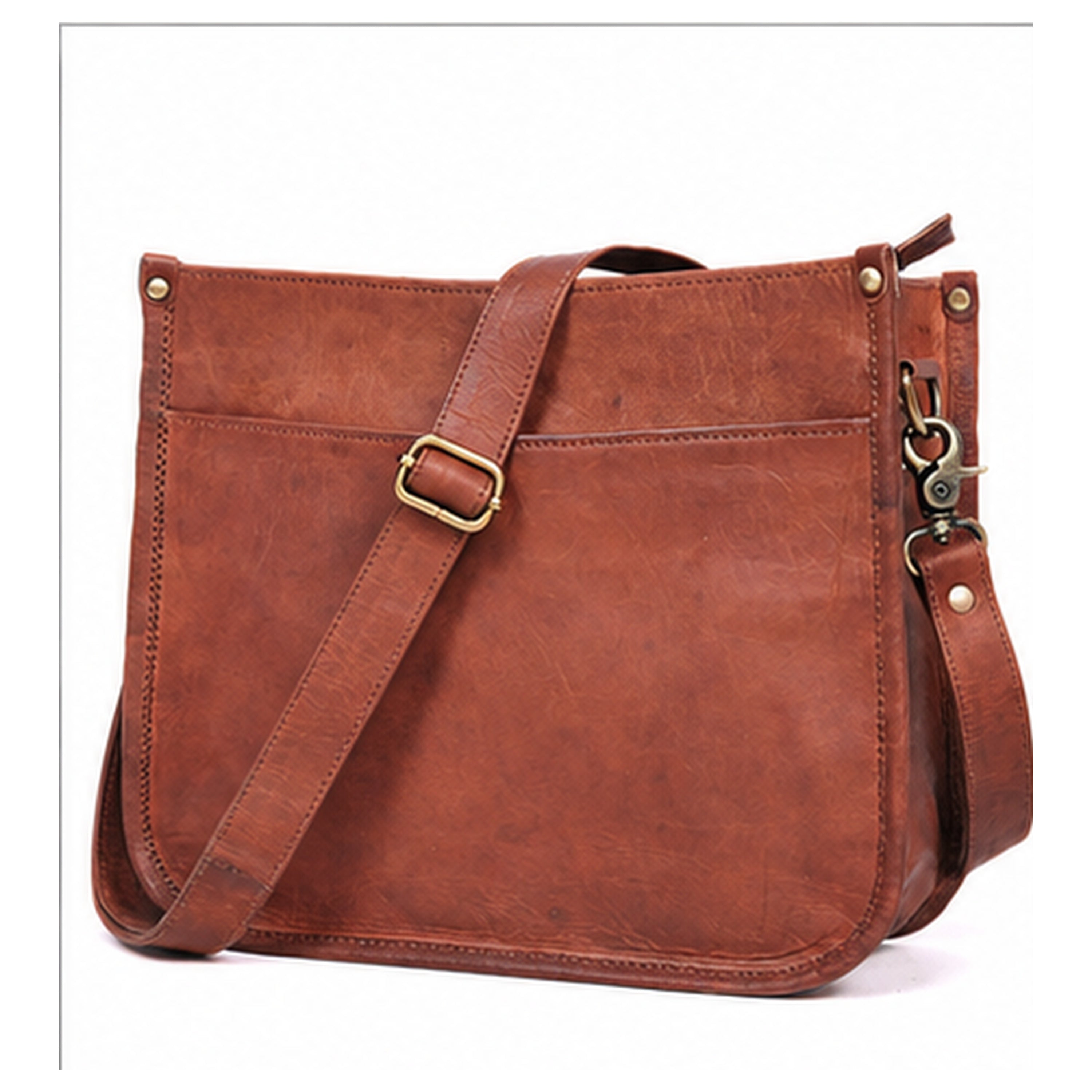 DEKVIO Leather Messenger Crossbody Bag for Women | Full Grain Genuine Leather Shoulder Purse | Adjustable Strap | Brown, Coffee, Tan, Black