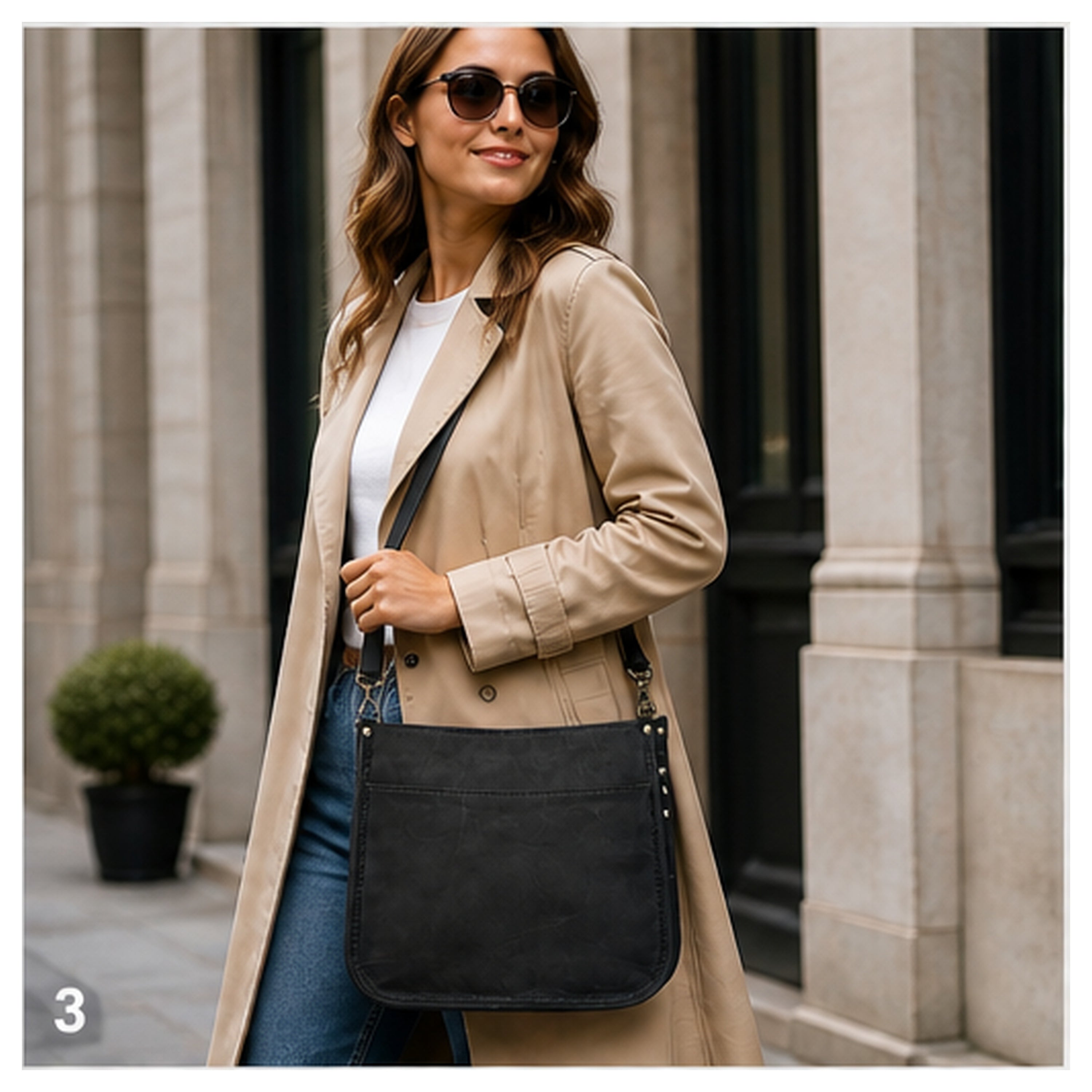 DEKVIO Leather Messenger Crossbody Bag for Women | Full Grain Genuine Leather Shoulder Purse | Adjustable Strap | Brown, Coffee, Tan, Black