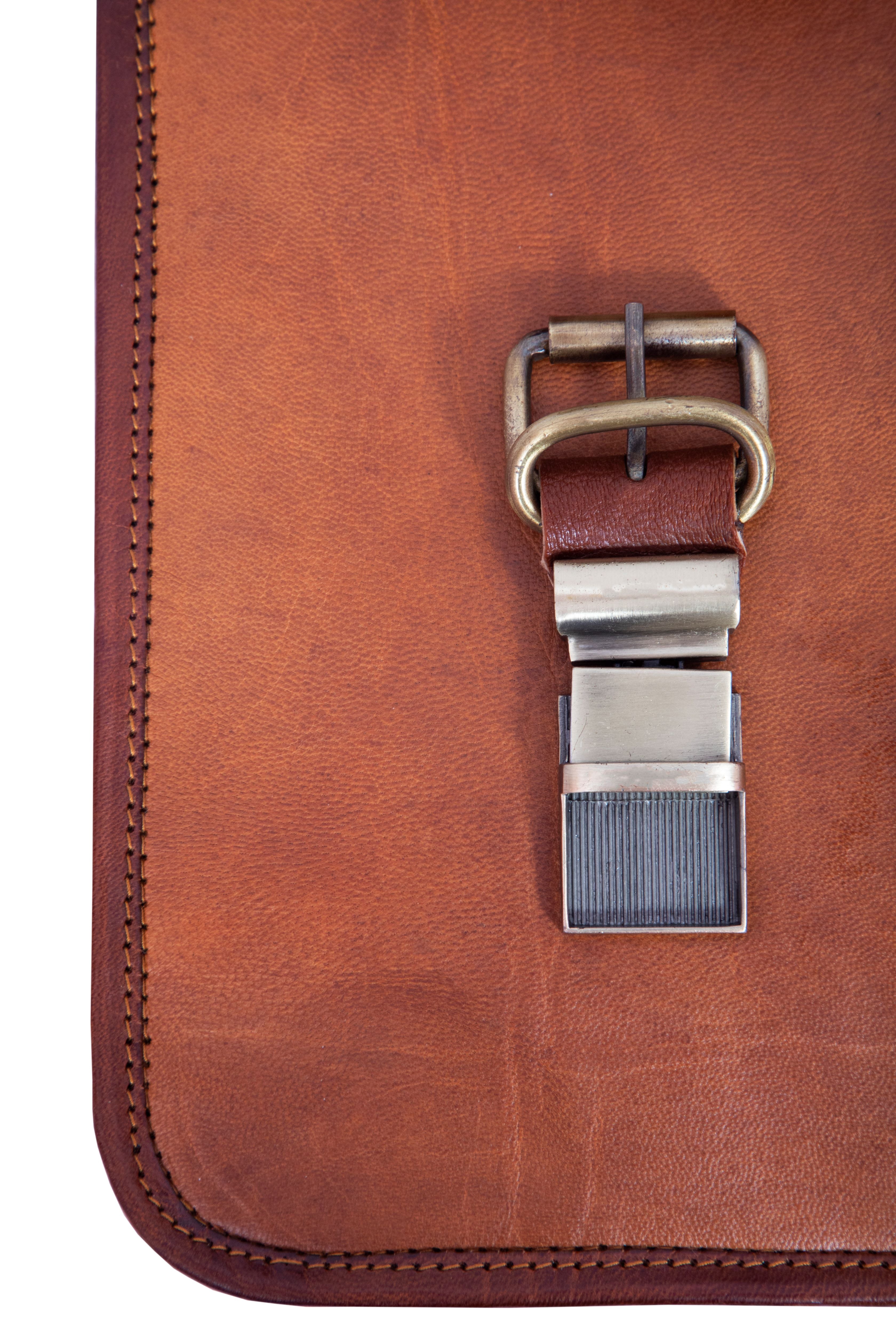 DEKVIO Leather Messenger Bag 15.6 Inch Laptop Briefcase Satchel Vintage Crossbody Shoulder Bag for Men Women