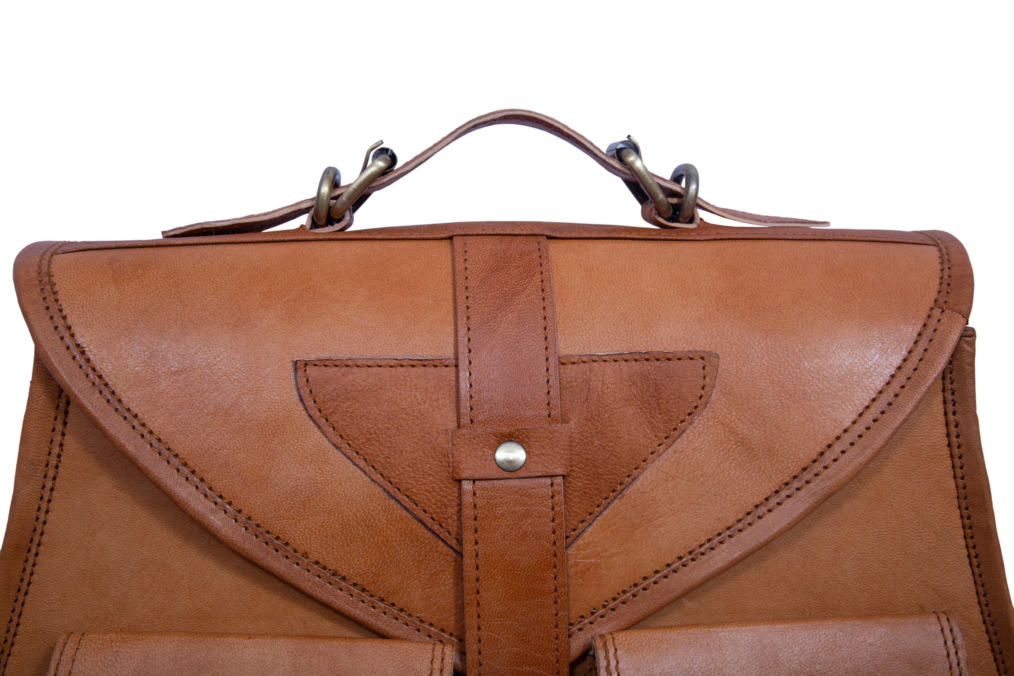 DEKVIO Large Leather Crossbody Handbag Purse for Women | Twin Pocket Full Grain Leather Saddle Bag | Removable Handle | Fits 12" Tablet | Brown, Coffee, Tan, Black